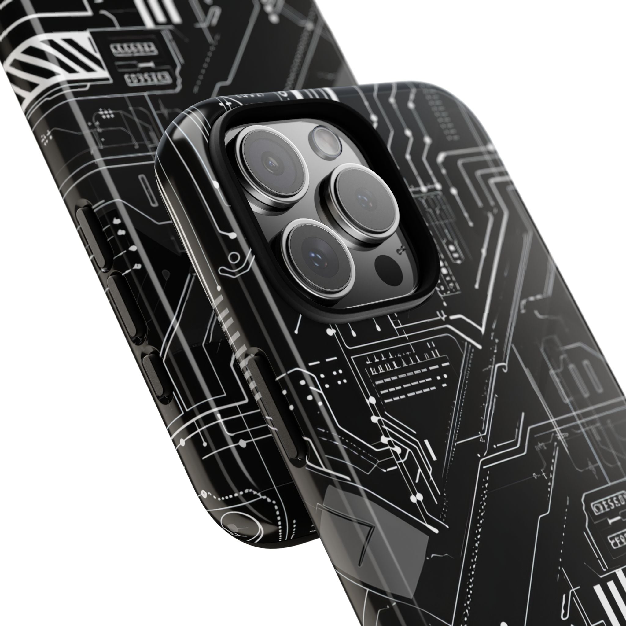 Futuristic Circuit Grid iPhone 16 - Tough