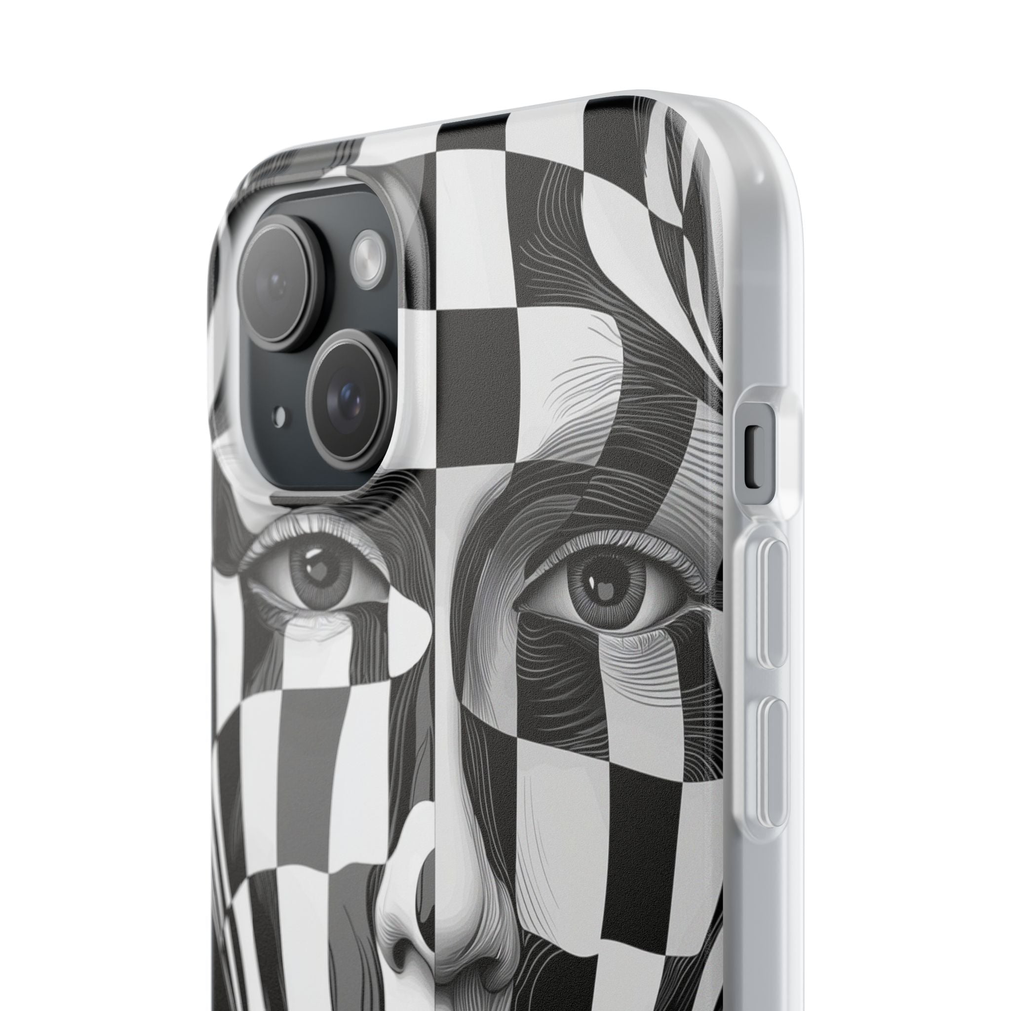 Checkered Face iPhone 15 Plus Case - Soft