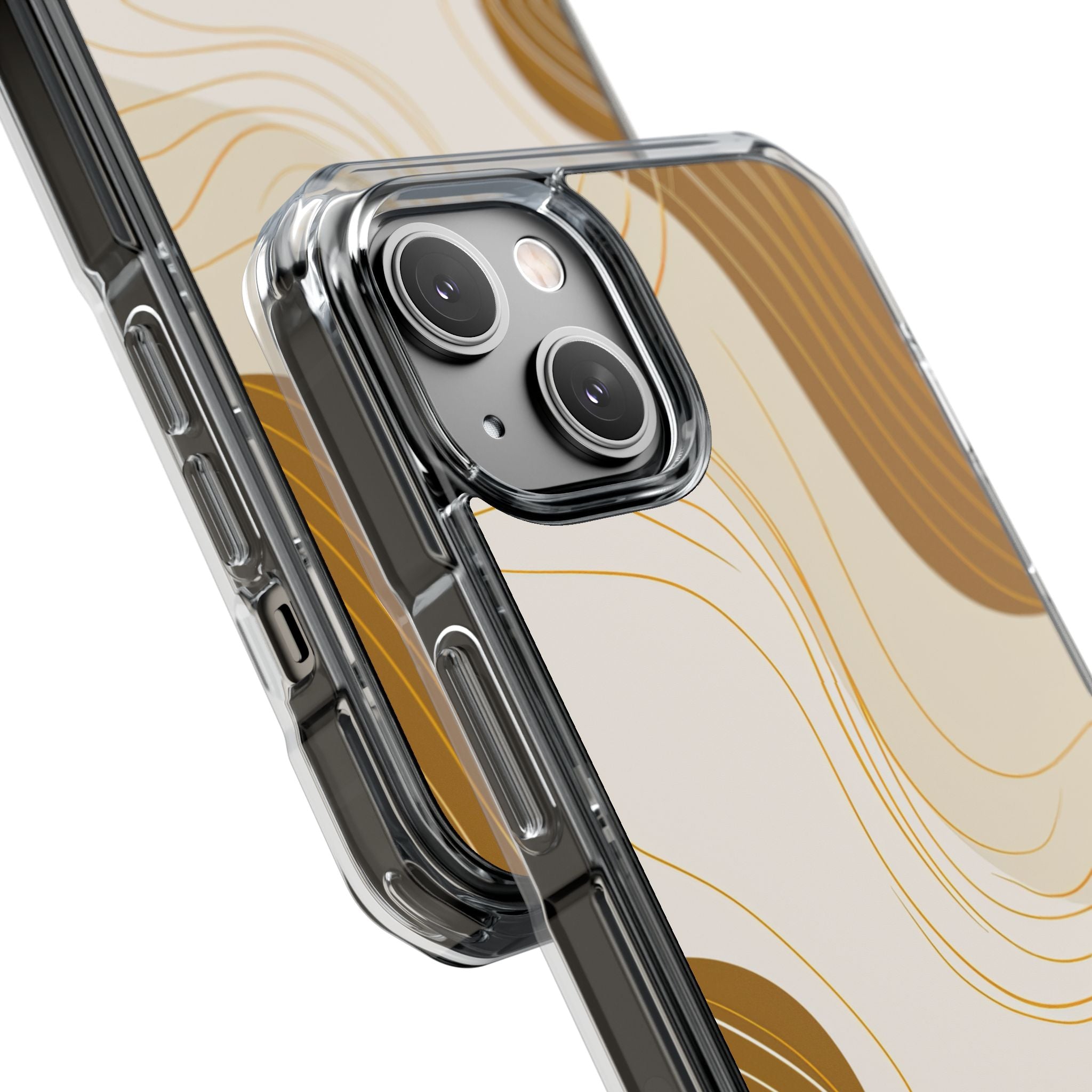 Golden Flow Lines iPhone 14 - Impact Clear+