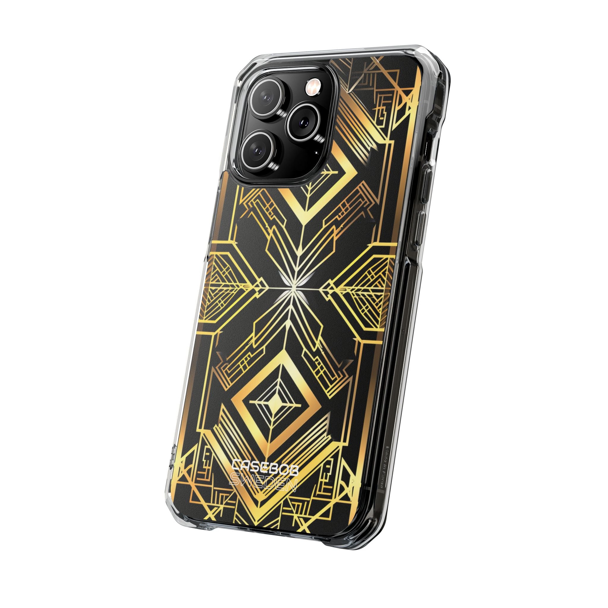 Golden Geometric Symphony iPhone 14 - Impact Clear+