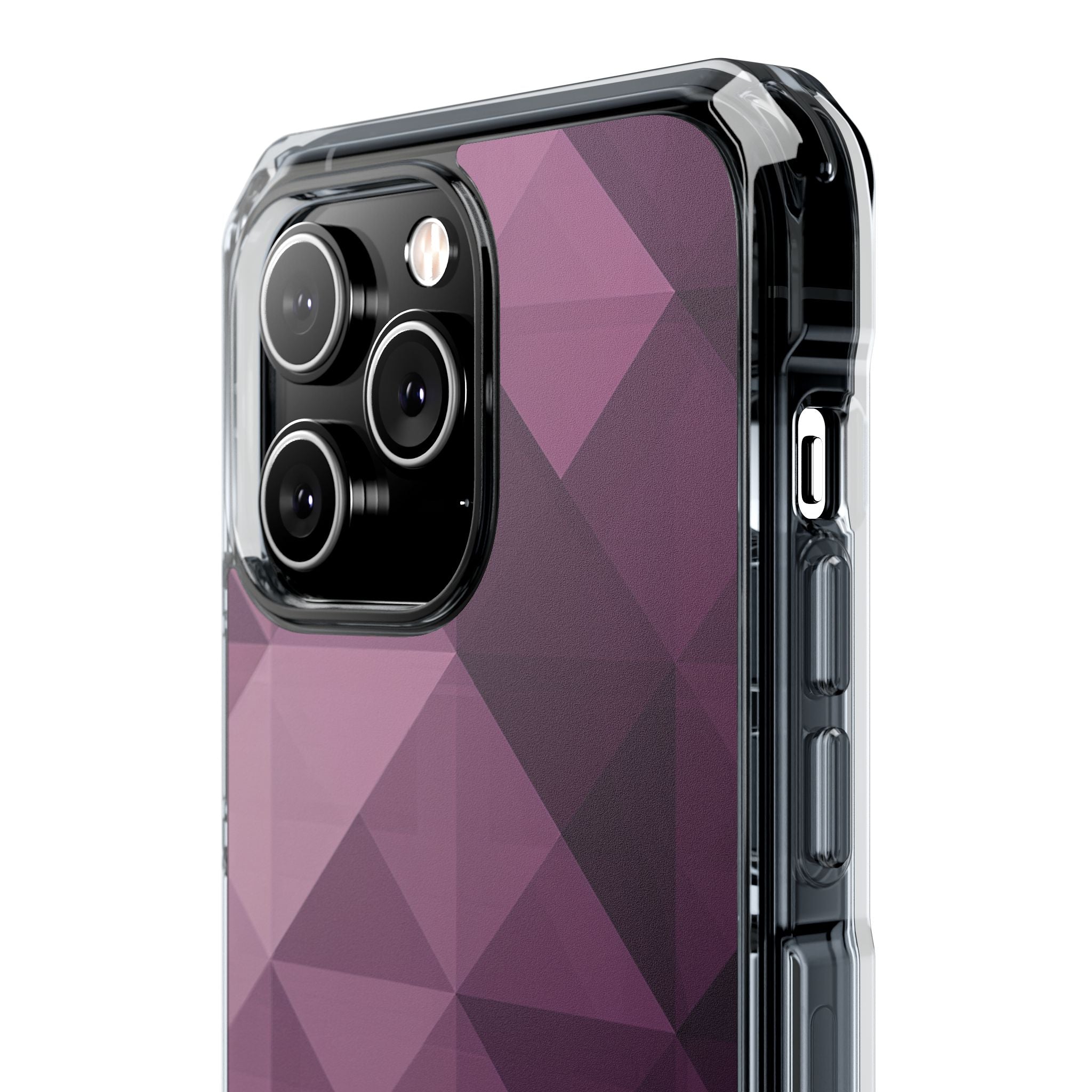 Paarse geometrische mozaïek iPhone 14 - Impact Clear+