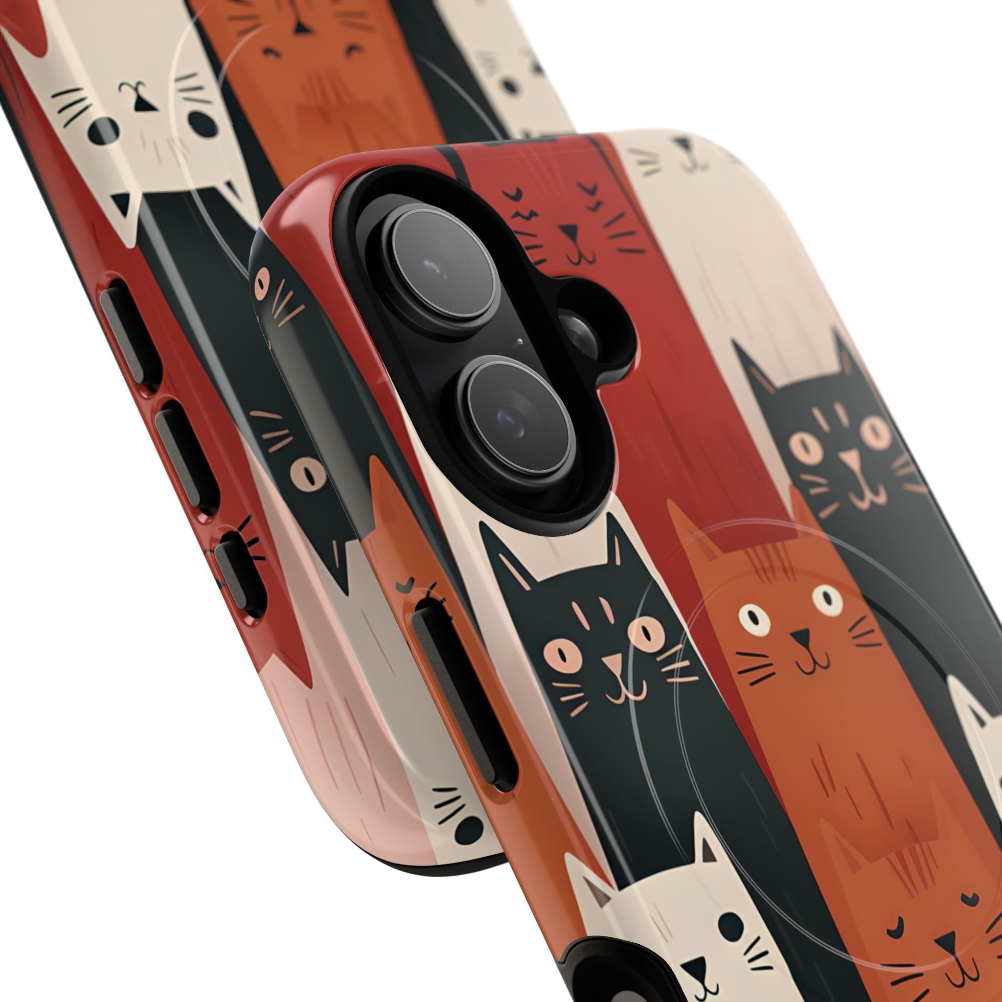 Elongated Cats Black iPhone 17 Case - Tough+