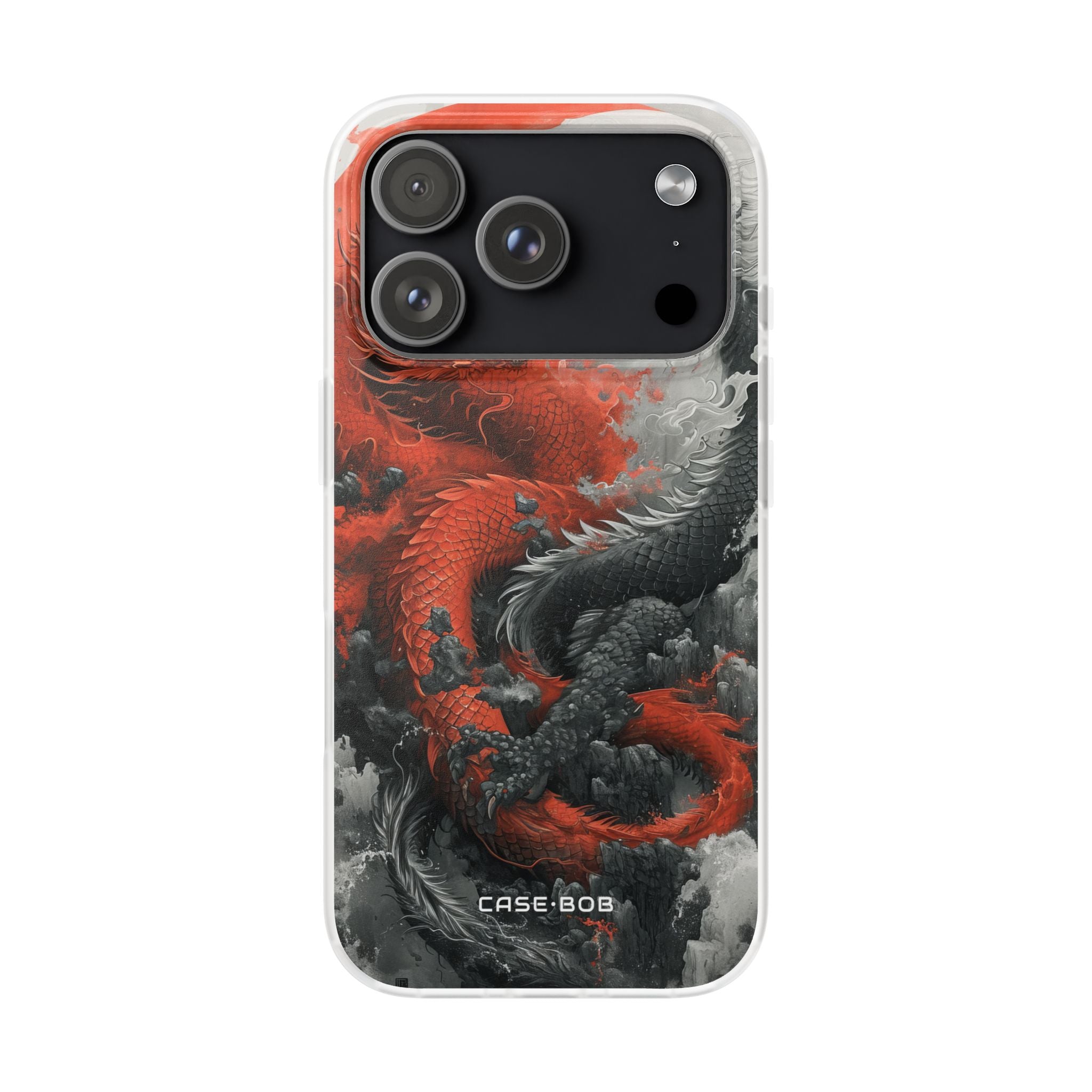 Twin Dragons Crimson iPhone 17 Pro Case - Soft
