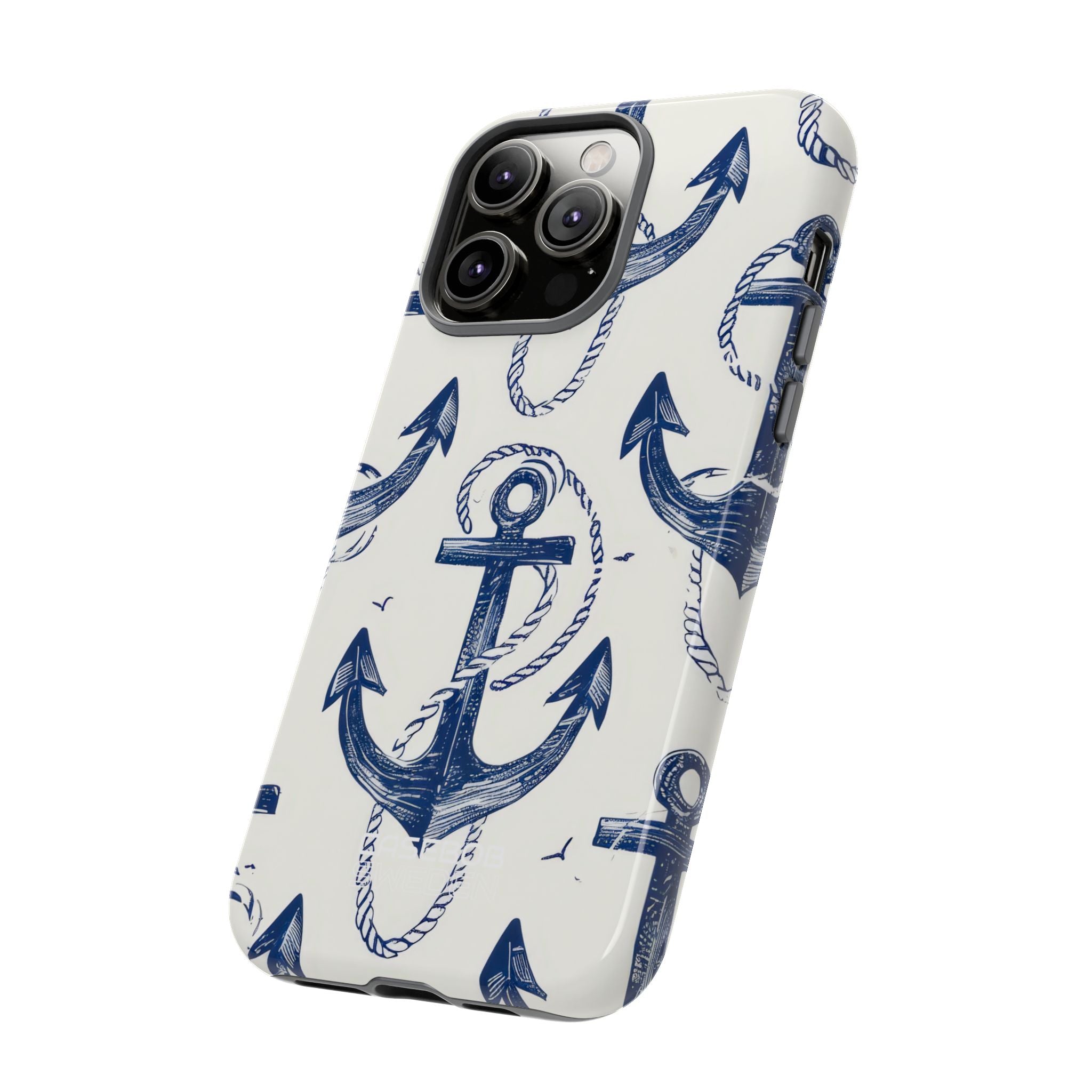 Arazzo con ancora blu navy iPhone 14 - Tough