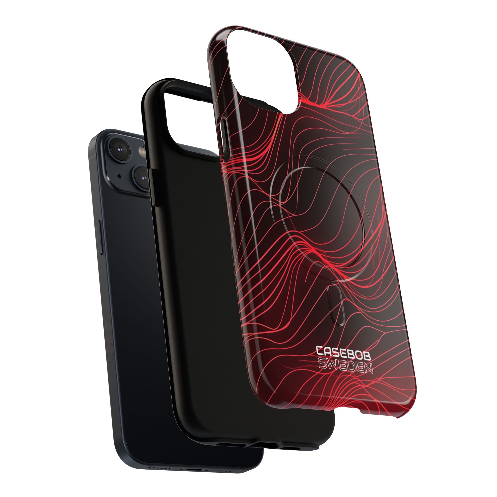 Crimson Waveform Flow iPhone 14 - Tough+