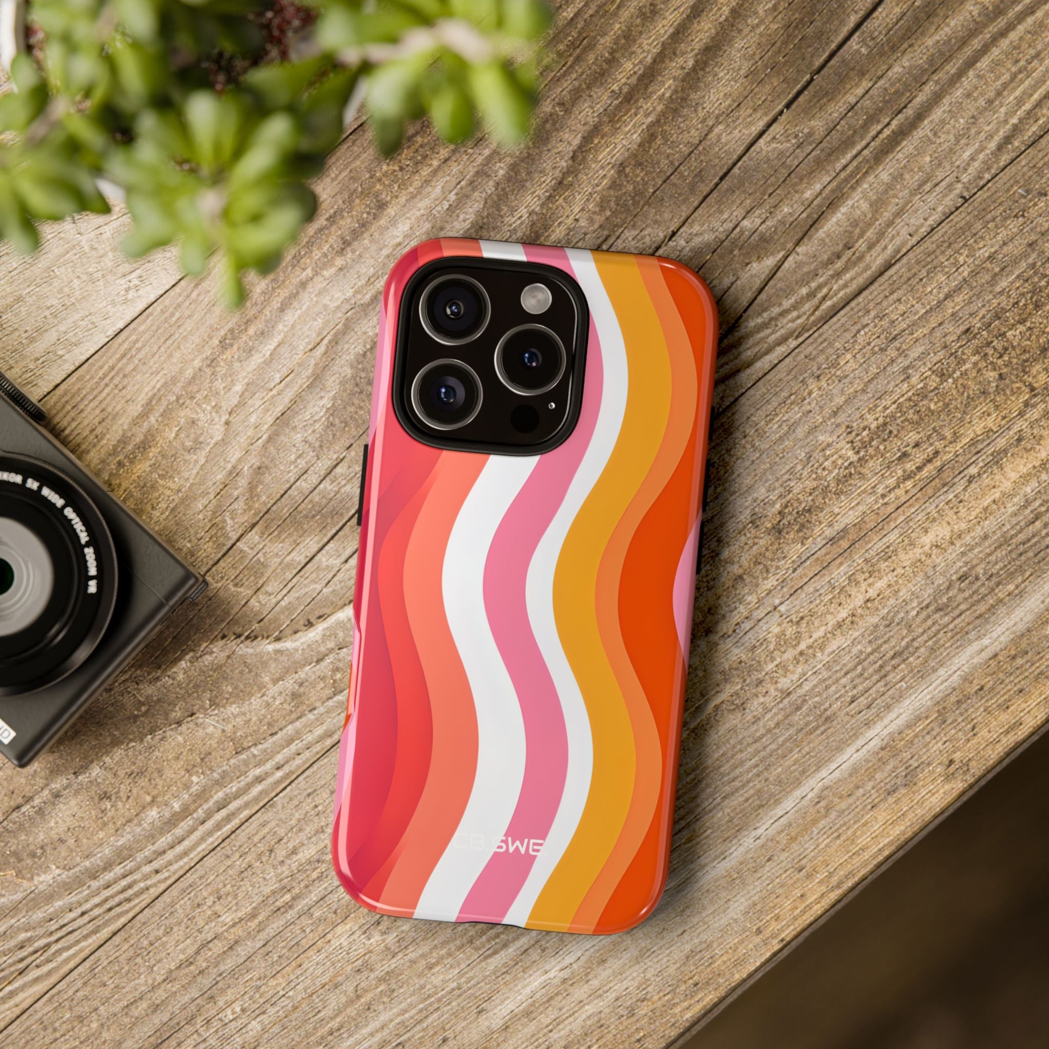Vibrant Retro Vertical Wavy Stripes iPhone 16 - Tough