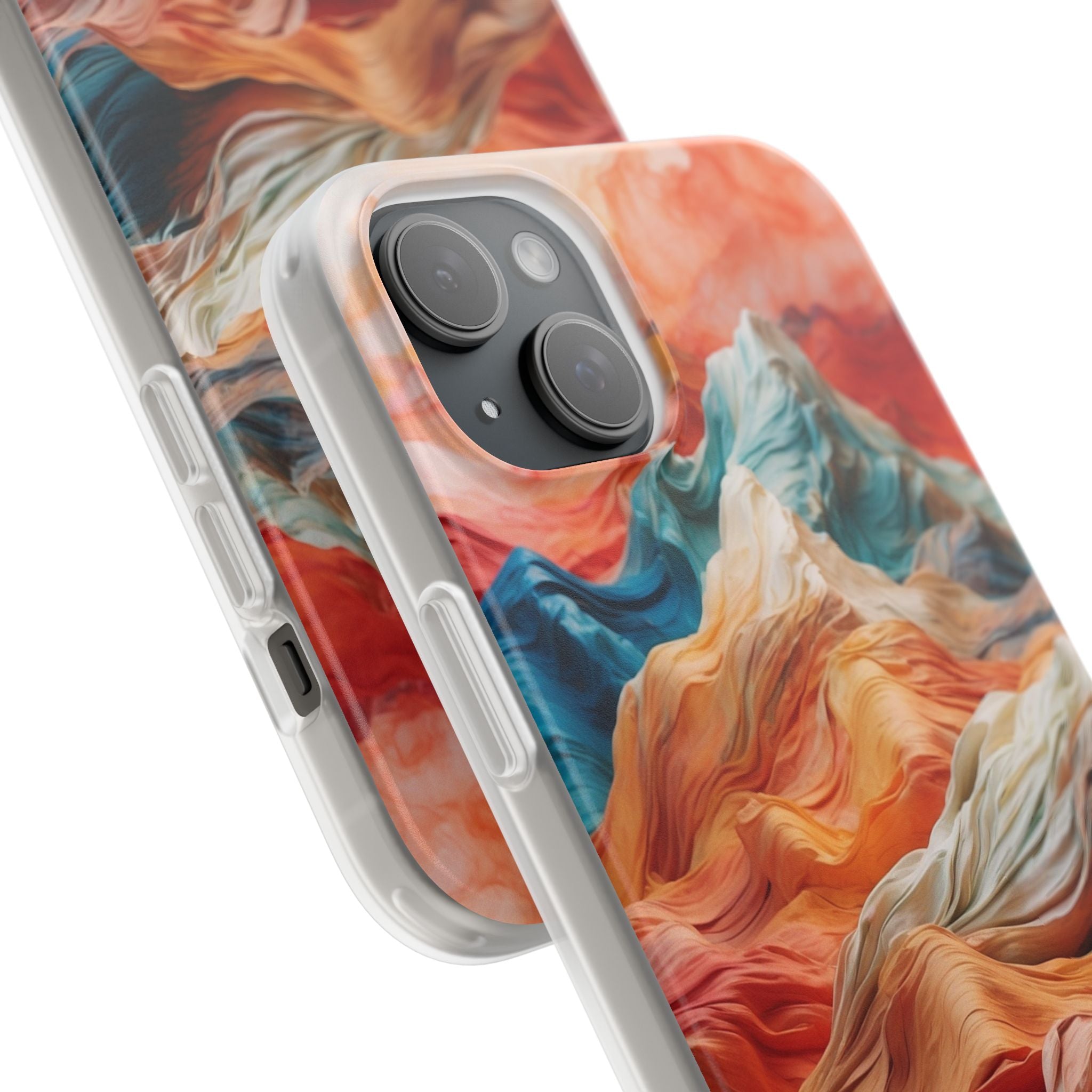 Fabric Peaks Cream iPhone 15 Plus Case - Soft