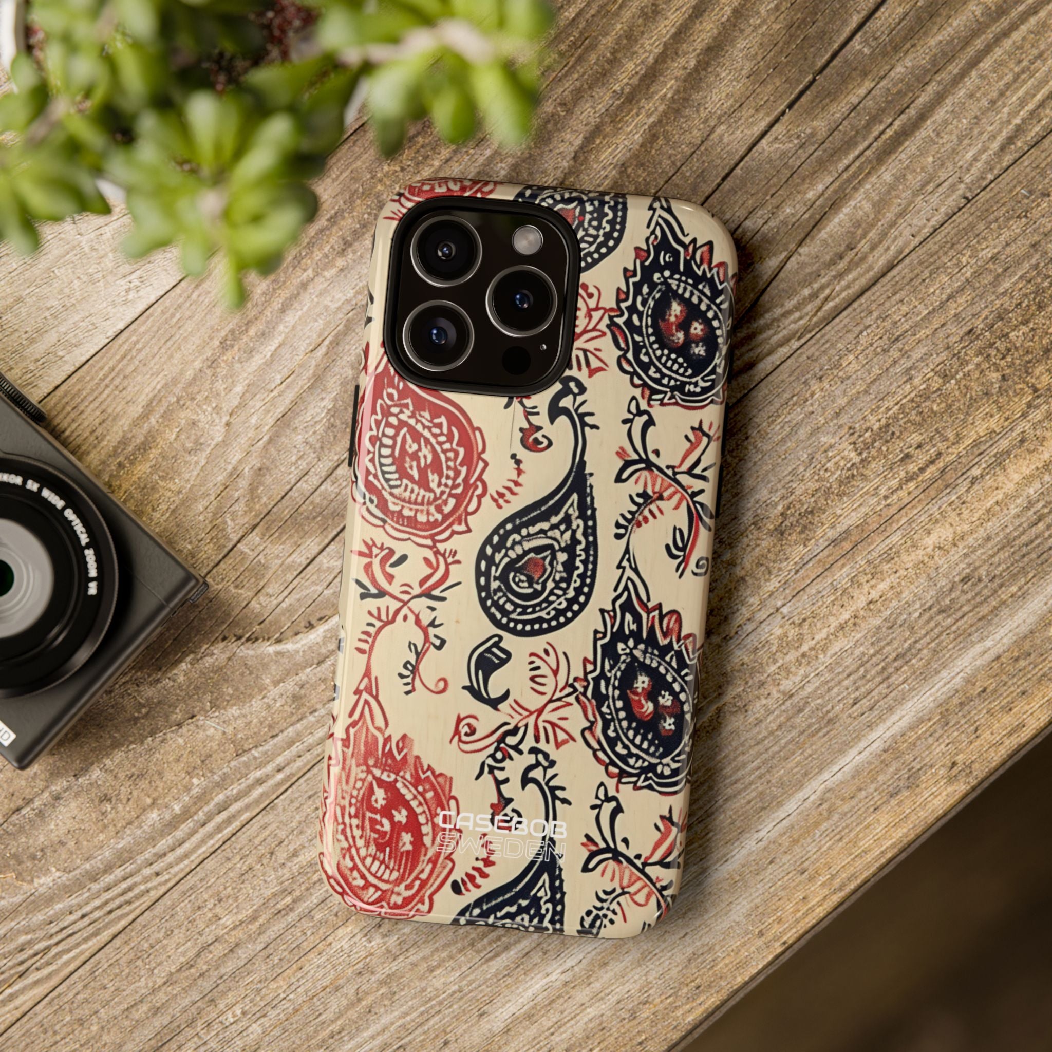 Navy Paisley Swirl iPhone 16 - Tough