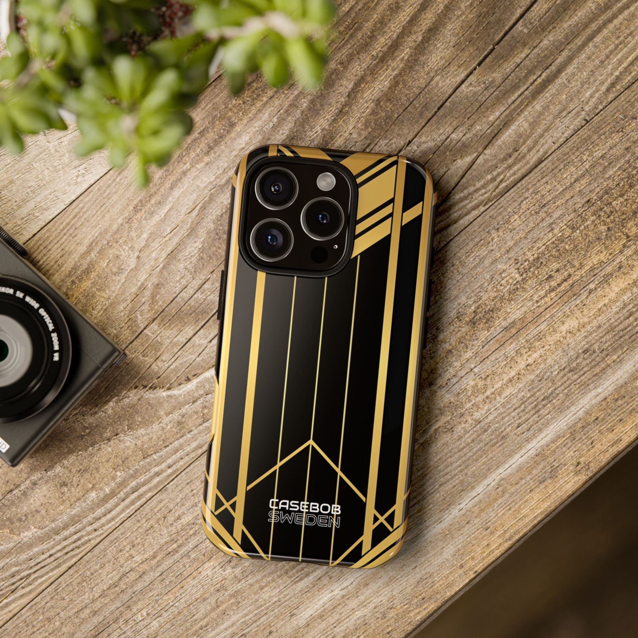 Golden Geometric Symphony iPhone 16 - Tough