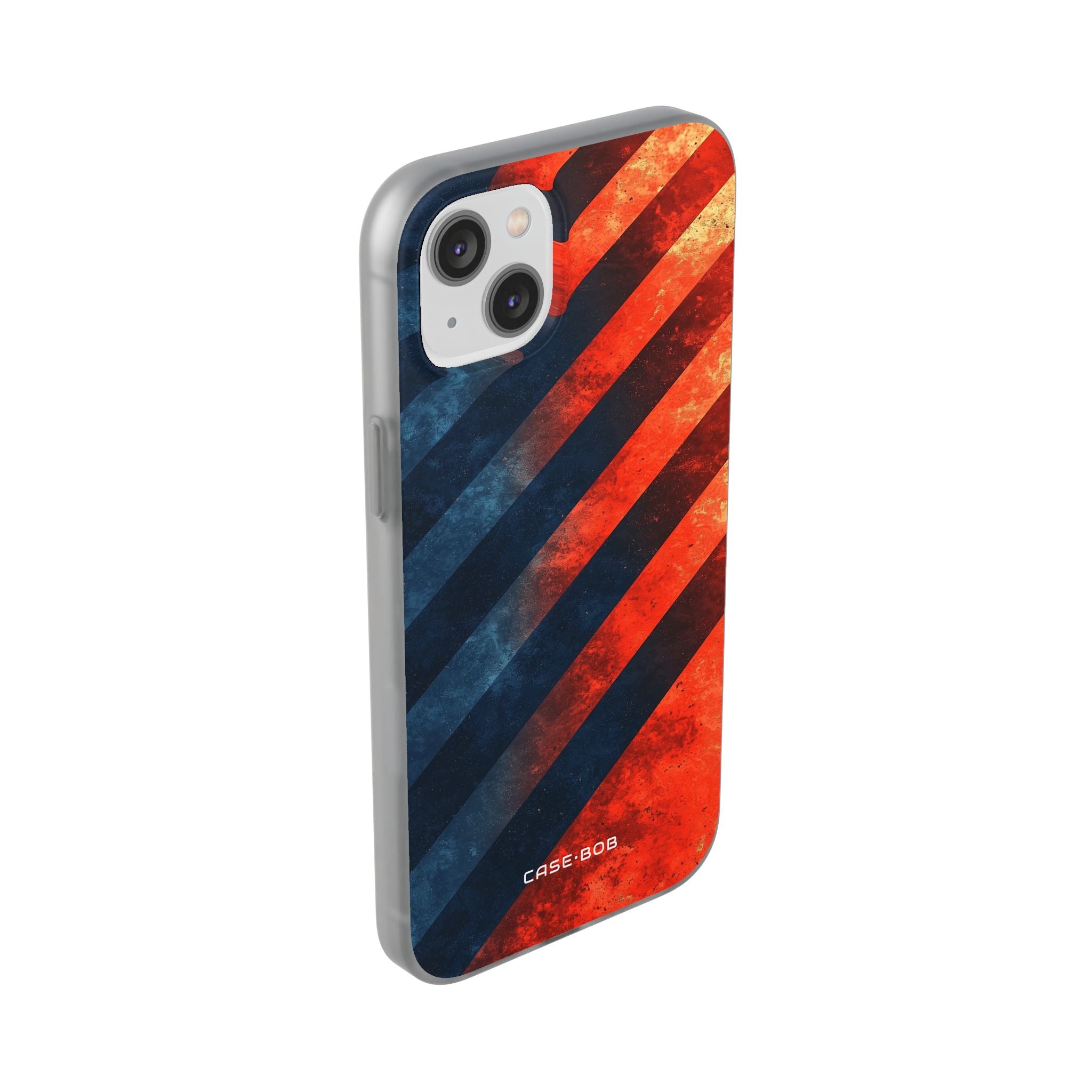 Diagonal Stripes Blaze iPhone 14 Plus Case - Soft
