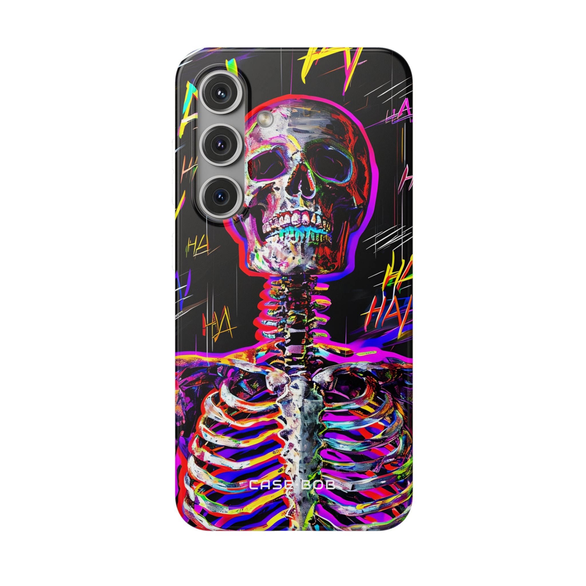 Neon Skeleton Laugh Samsung S24 Case - Soft
