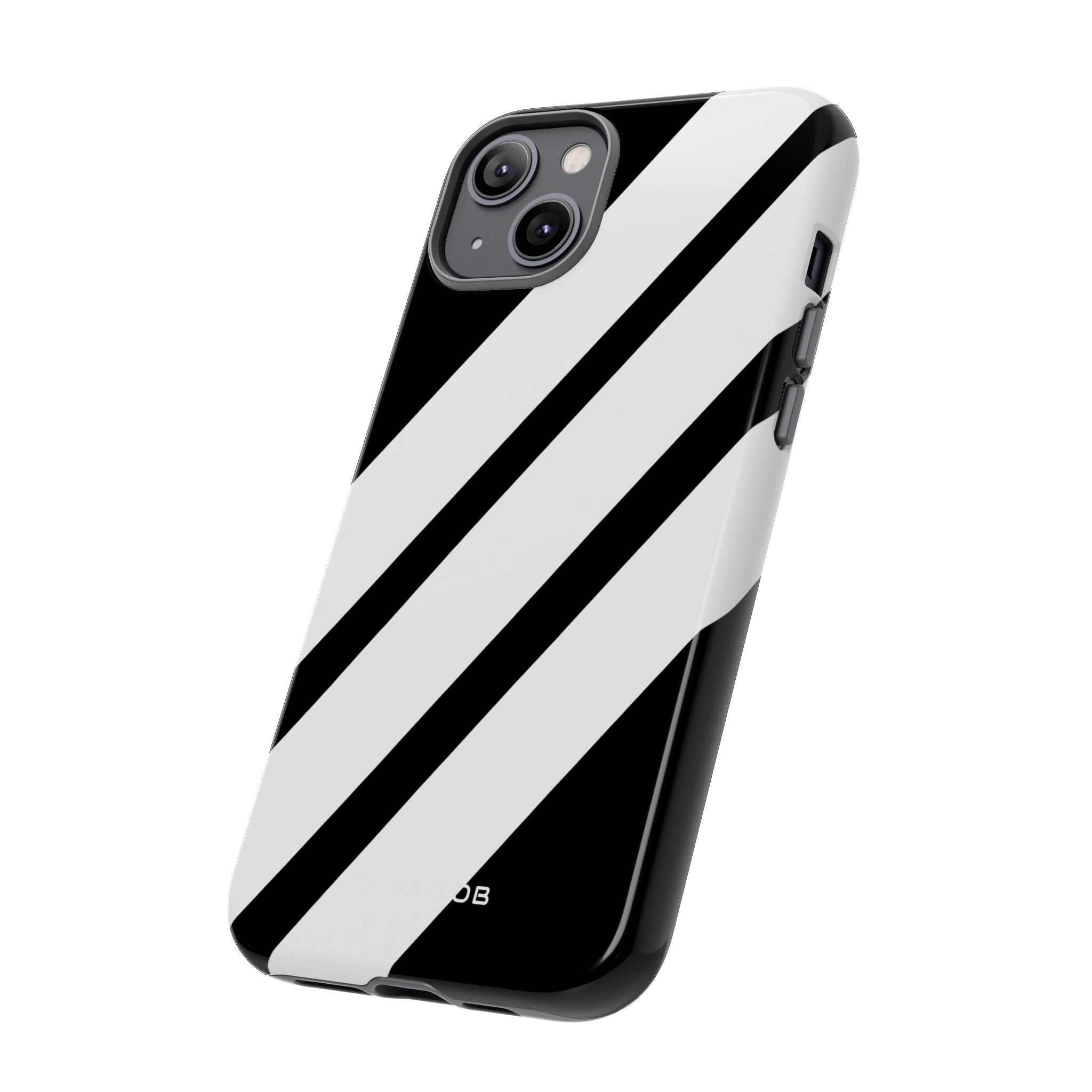Diagonal Bands Noir iPhone 14 Plus Case - Tough