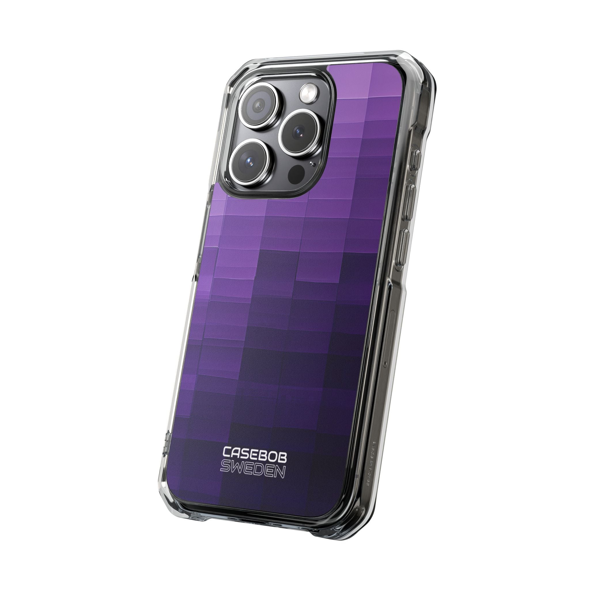 Purple Horizon Grid iPhone 15 - Impact Clear+
