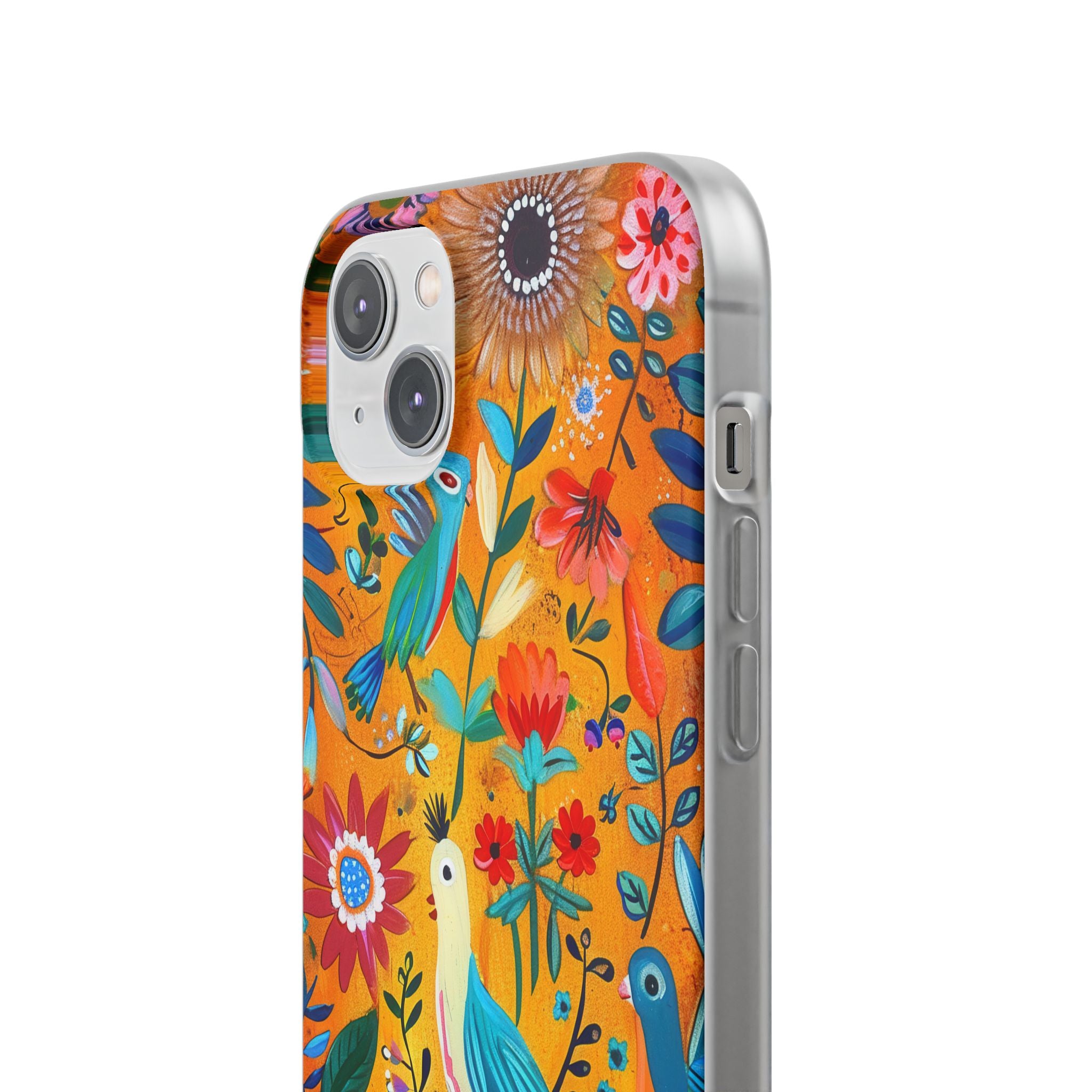 Colorful Birds Bloom iPhone 14 Plus Case - Soft