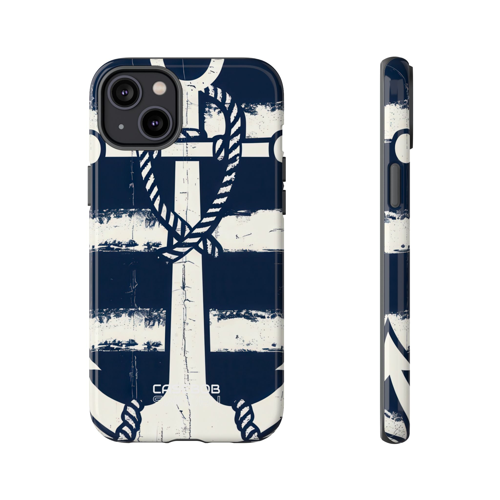 Strisce con ancora blu navy iPhone 14 - Tough