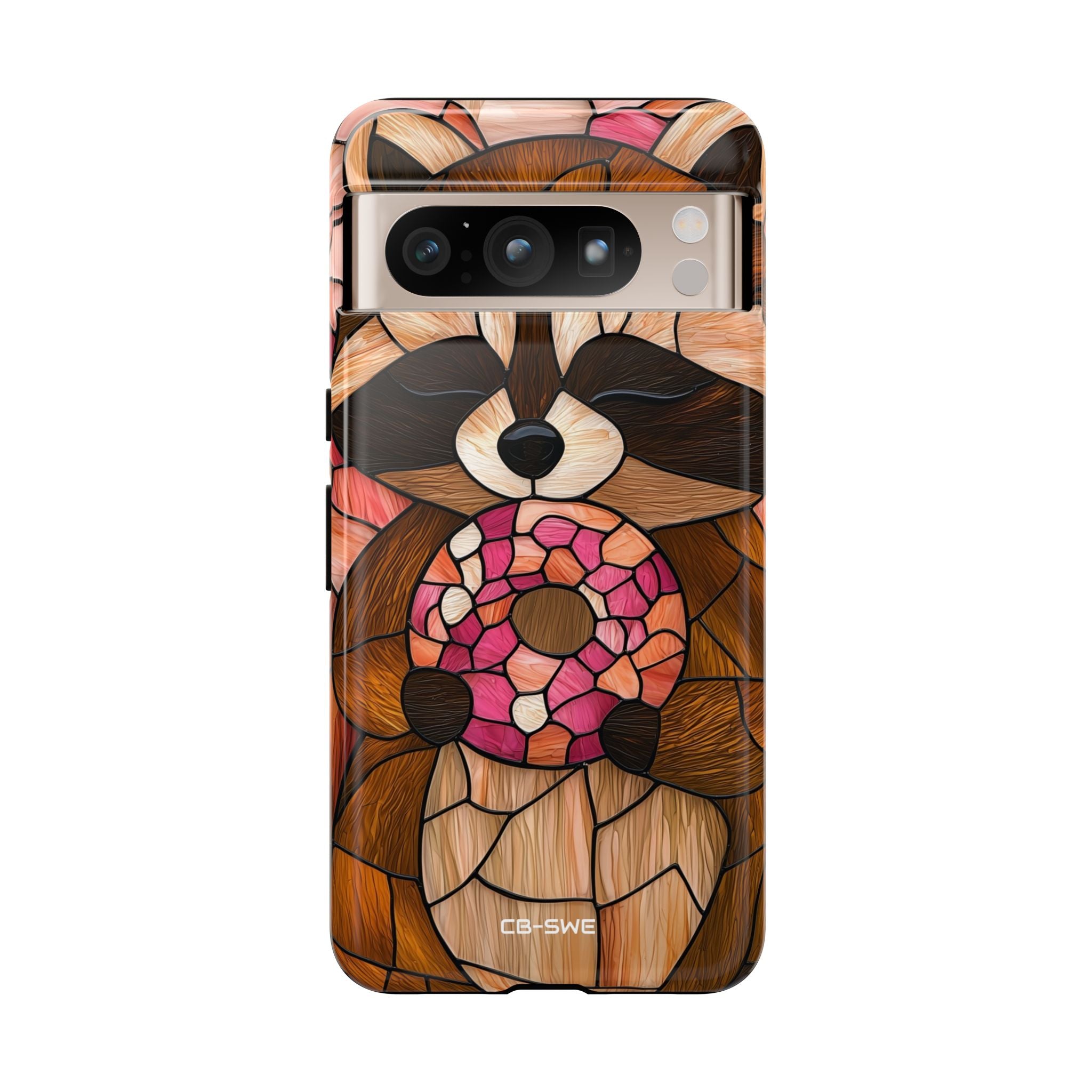 Raccoon Holds Donut - Google Pixel Case