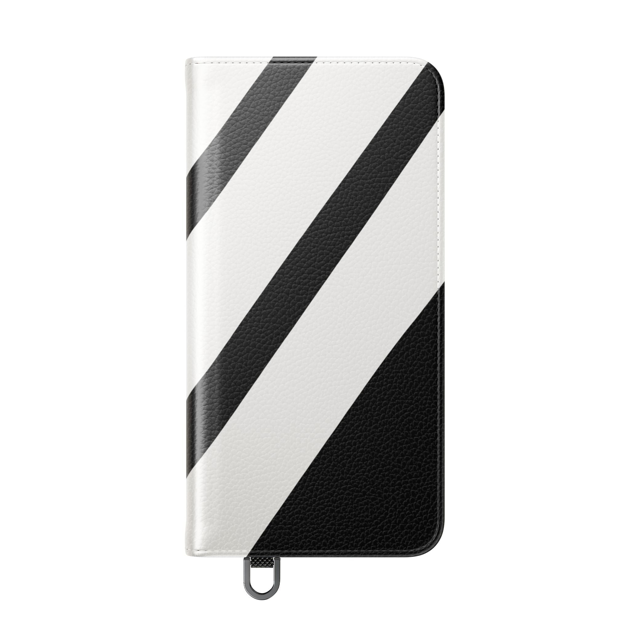 Diagonal Stripes BlackWhite - Samsung S25 Case - Wallet