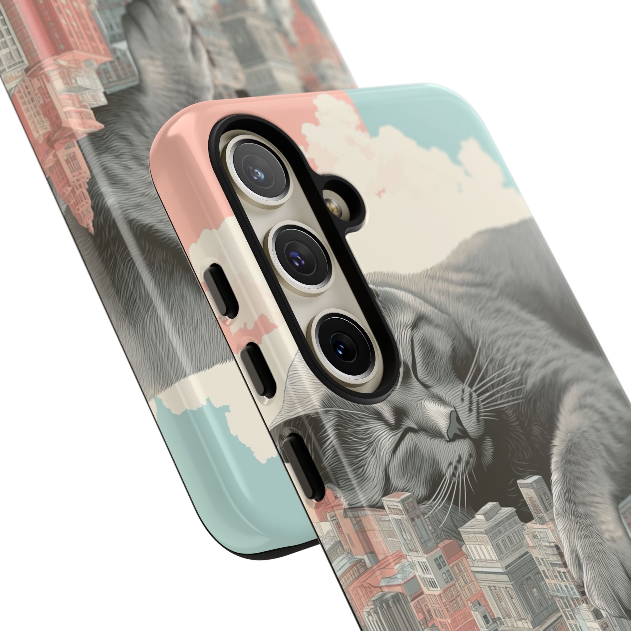 Cat Rests Over City - Samsung Case