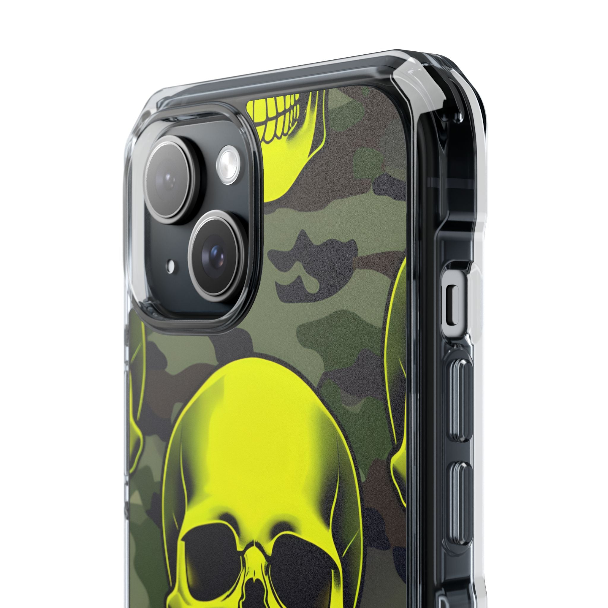Neon Skull Camo iPhone 15 Case - Impact