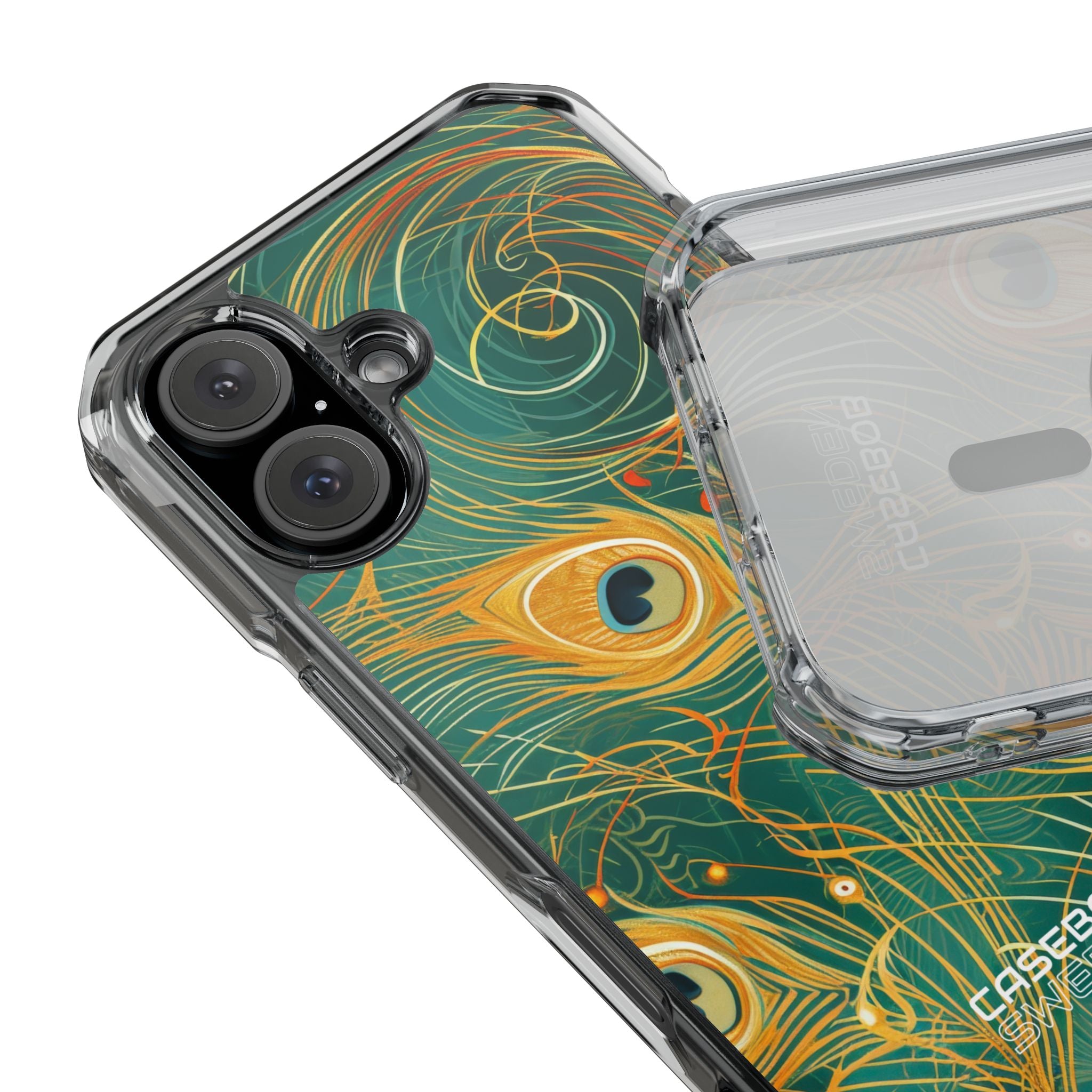 Vibrant Peacock Whirl iPhone 16 - Impact Clear+