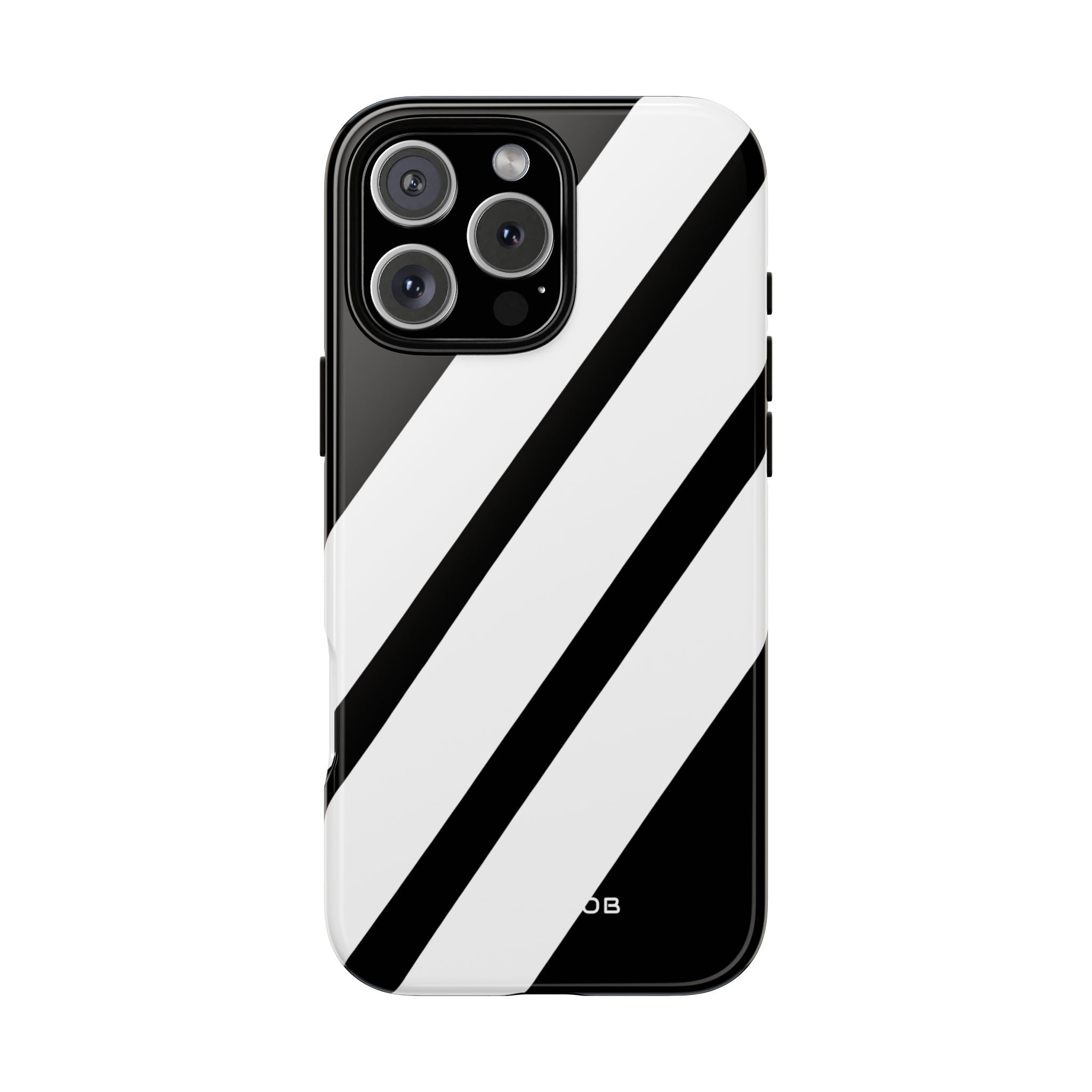 Diagonal Bands Noir iPhone 16 Pro Max Case - Tough