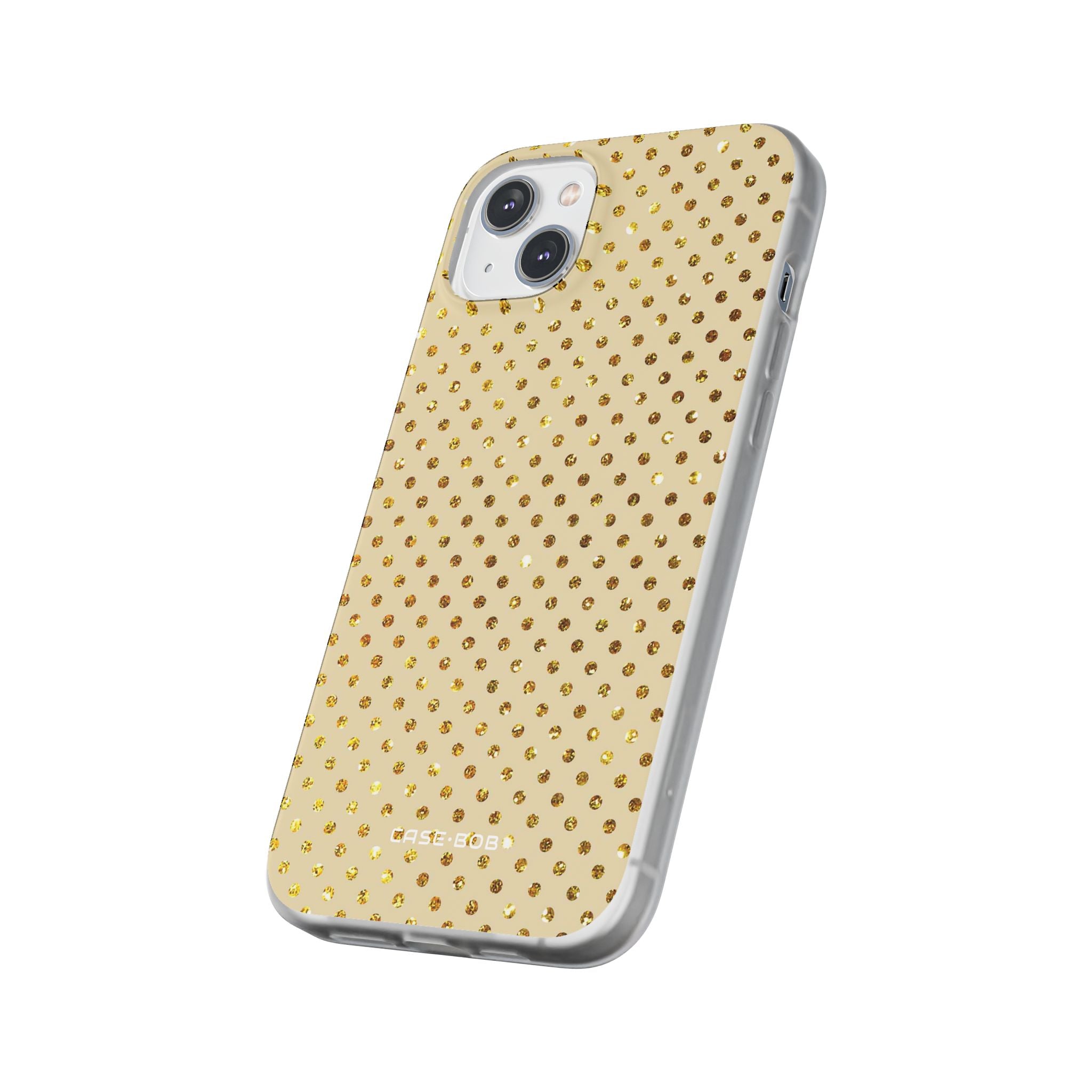 Gold Sparkle Grid iPhone 14 Plus Case - Soft