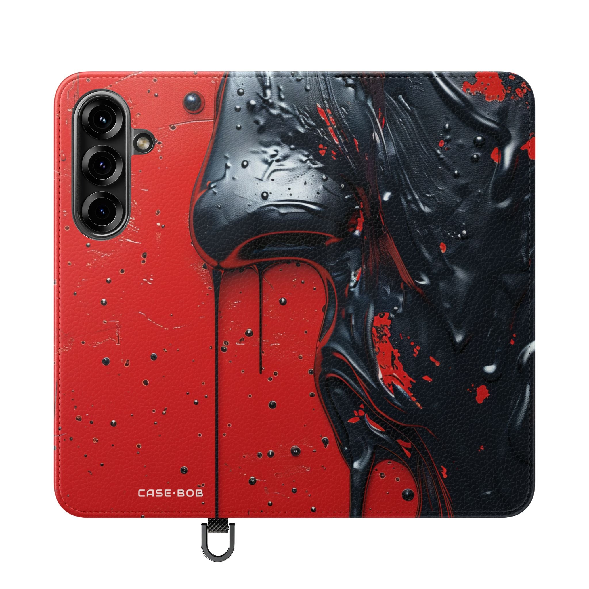 Kiiltävä musta kasvot - Samsung S25 Case - Lompakko