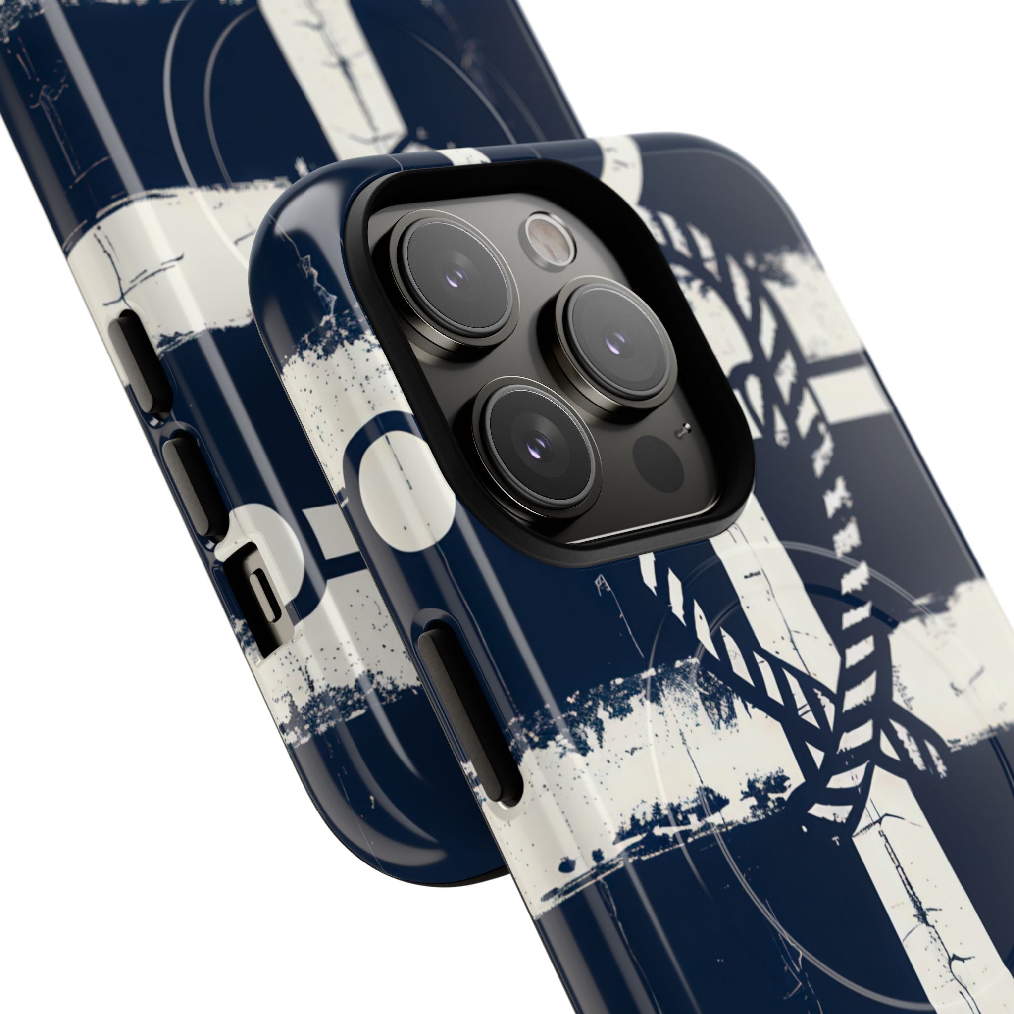 Navy Anchor Stripes iPhone 14 - Tough+