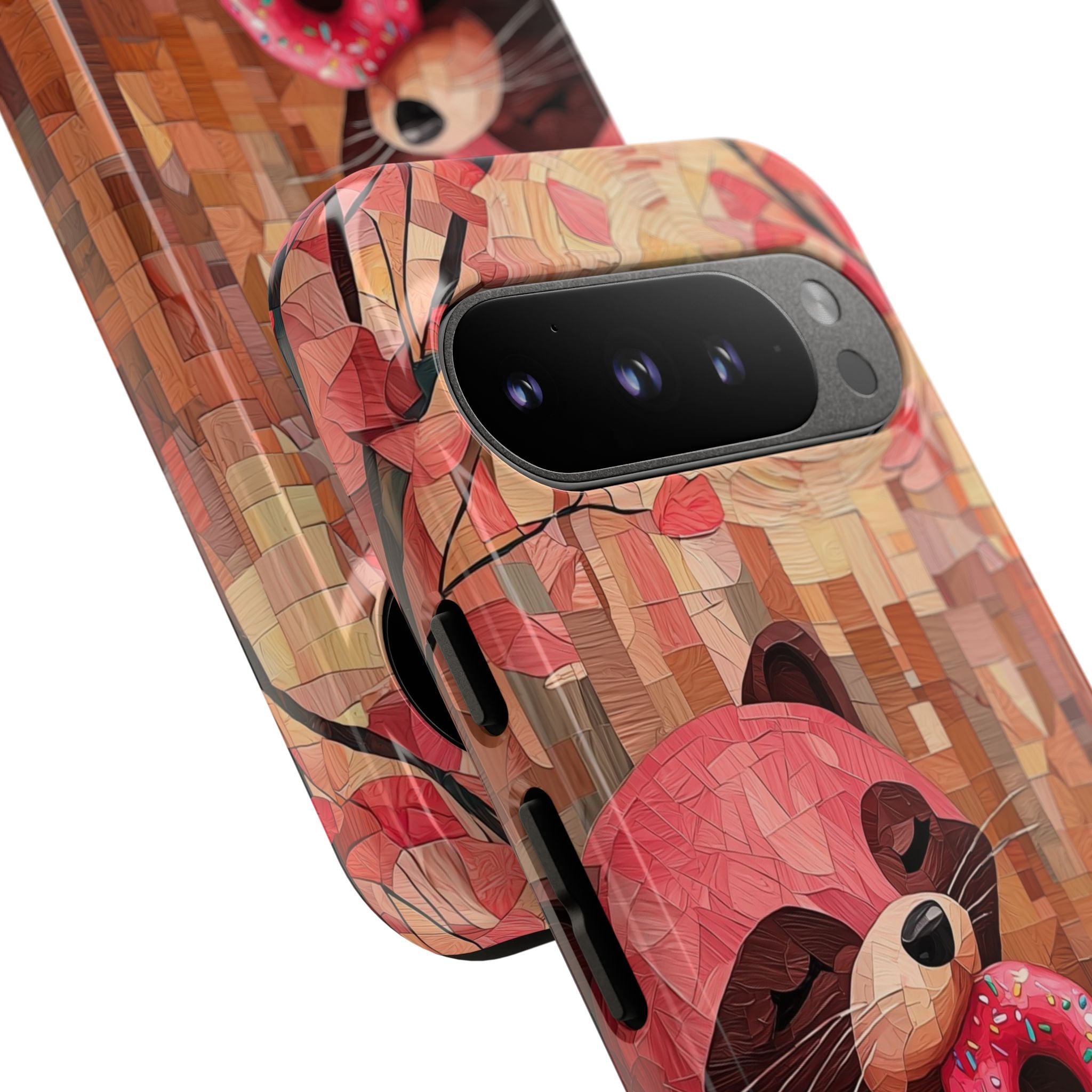 Raccoon Holds Donut - Google Pixel Case
