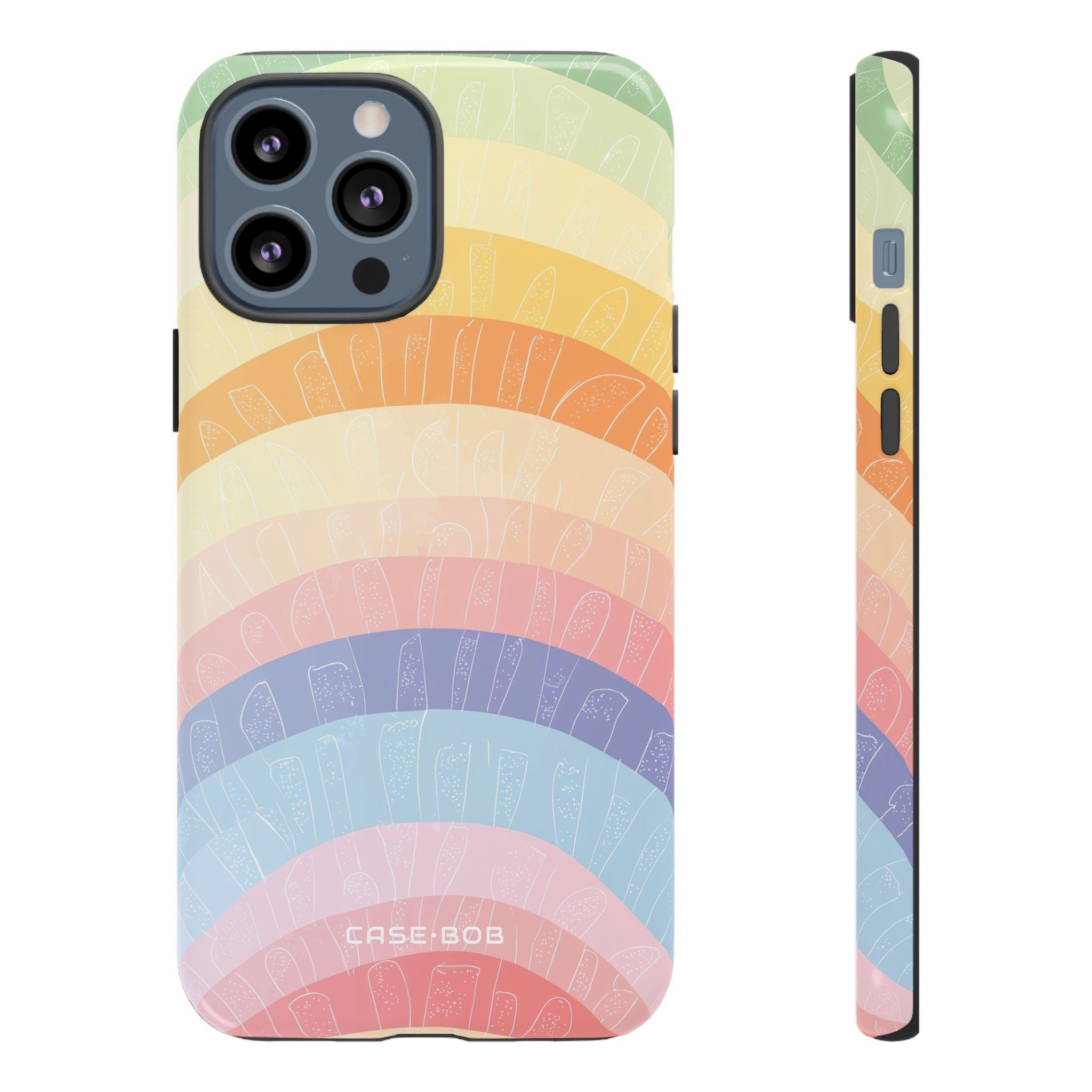 Pastel Rainbow Bands iPhone 13 Pro Max Case - Tough