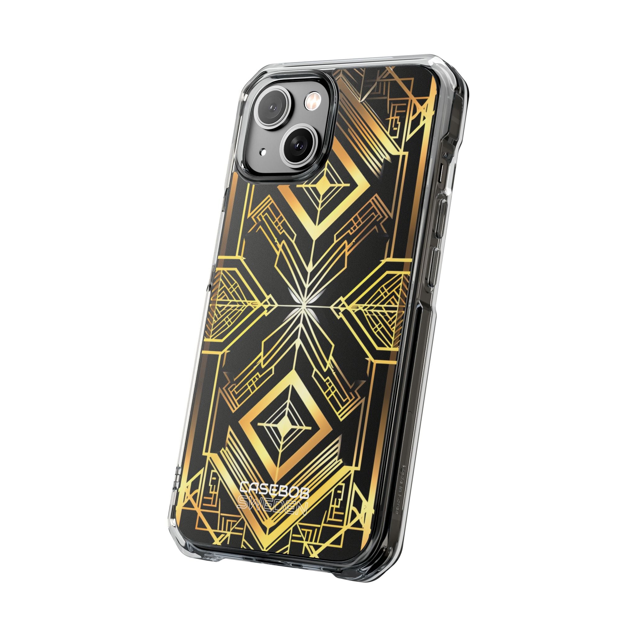 Golden Geometric Symphony iPhone 14 - Impact Clear+