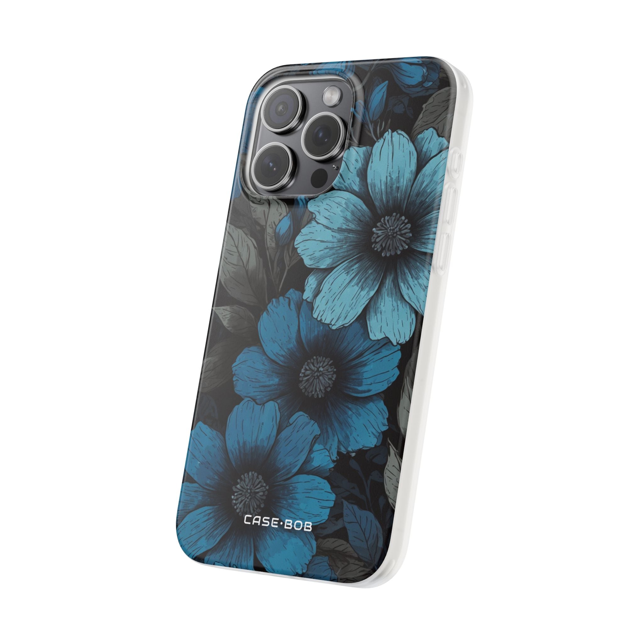 Blue Petal Radiance iPhone 15 Pro Max Case - Soft