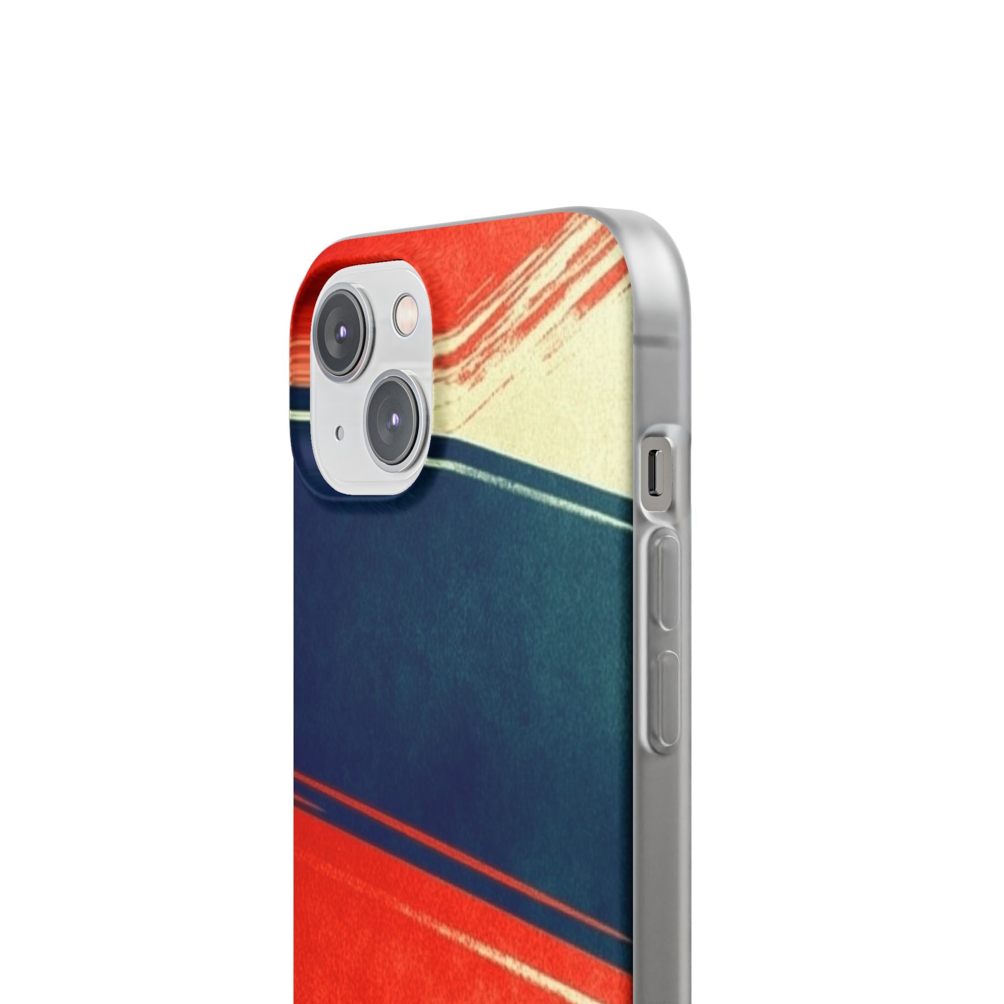 Blue Diagonal Motion iPhone 14 Case - Soft