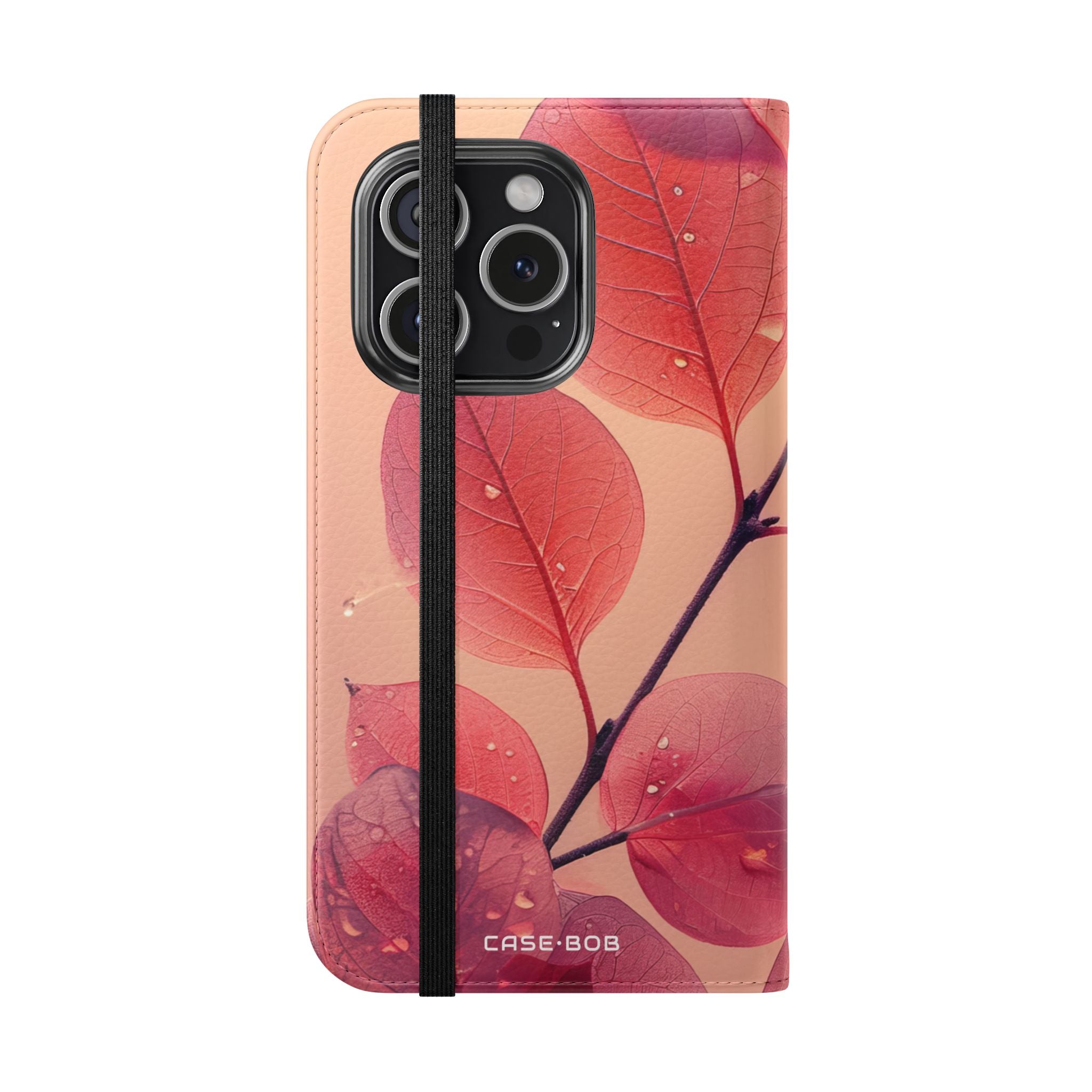 läpinäkyvät lehdet - iPhone 15 Pro -kotelo - lompakko