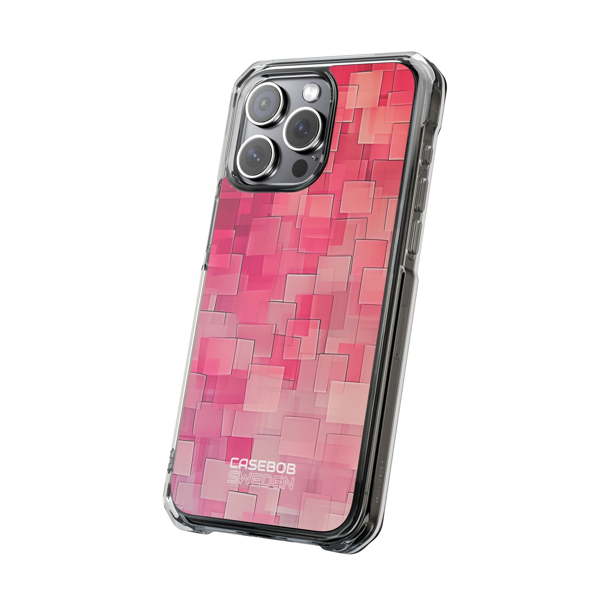 Layered Pink Geometry iPhone 15 - Impact Clear+