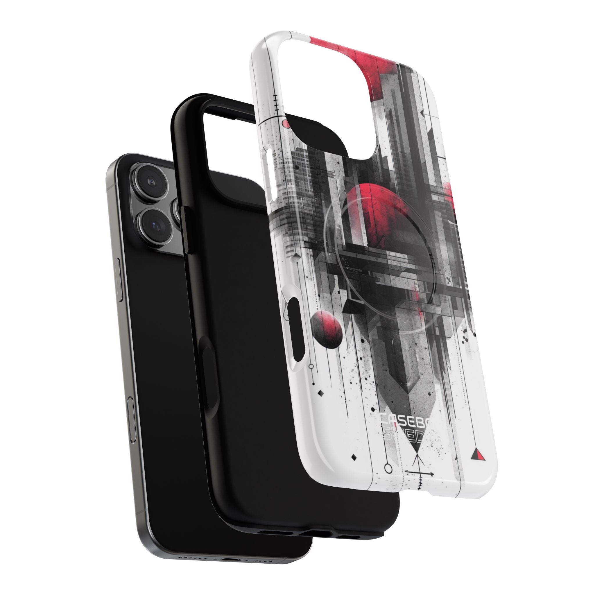 Griglia Cremisi Paesaggio Urbano iPhone 16 - Tough+
