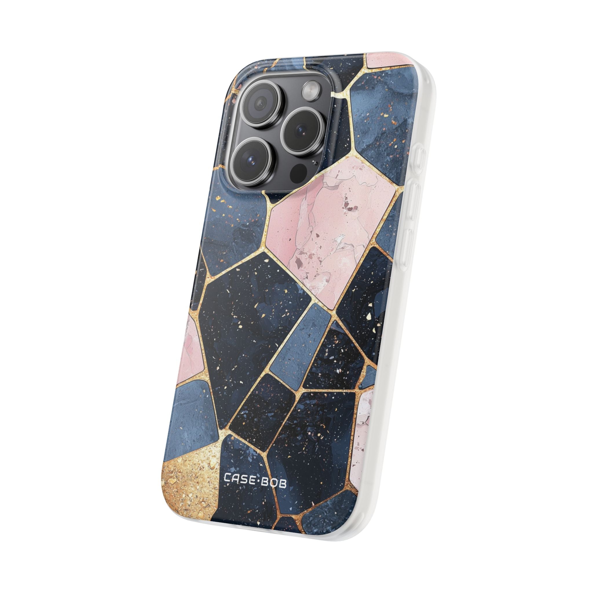 Golden Mosaic iPhone 15 Pro Case - Soft