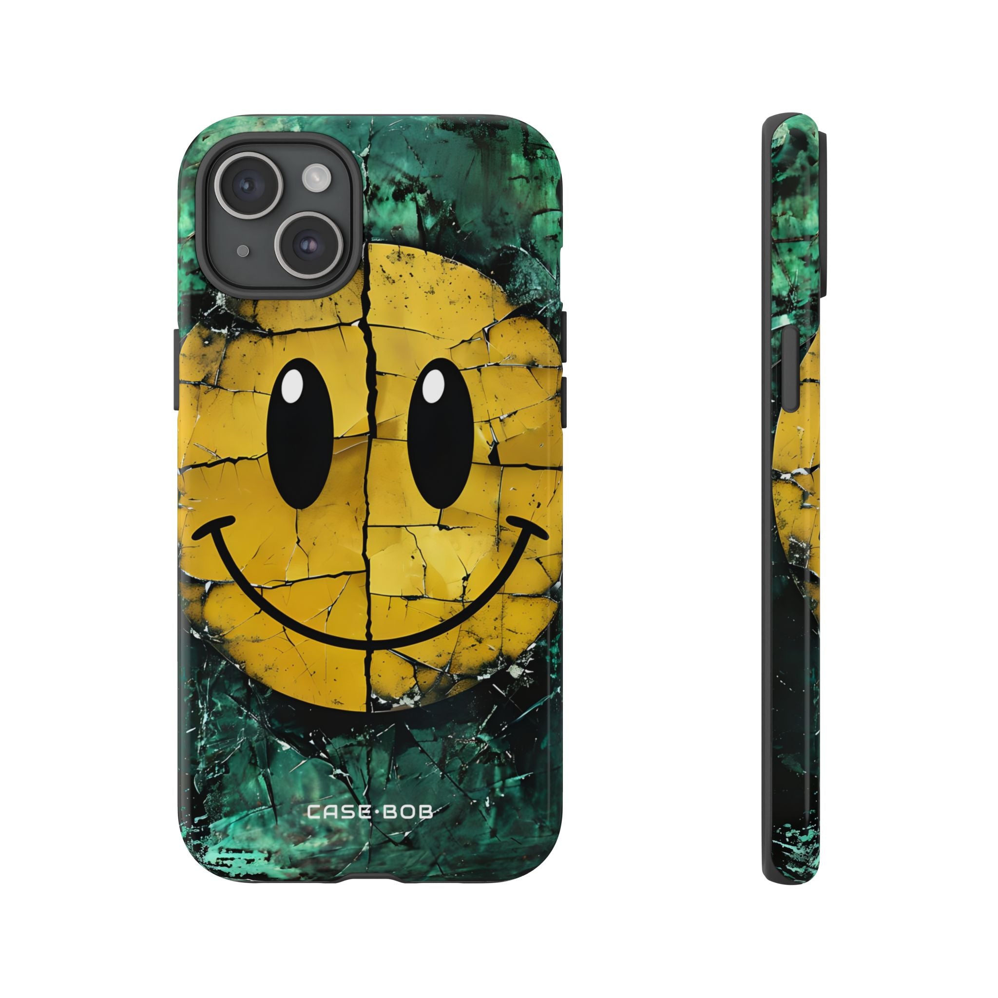 Cracked Smiley iPhone 15 Plus Case - Tough