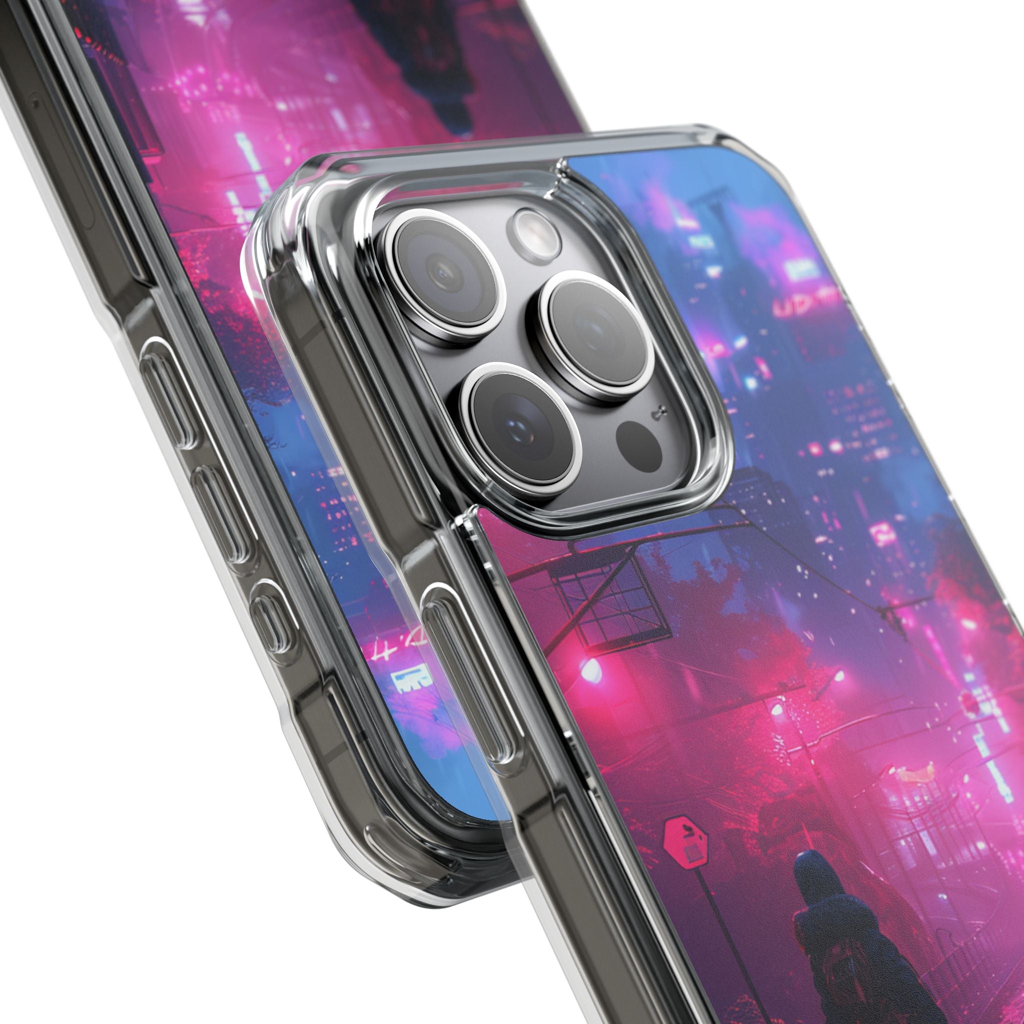 Neon Shadow City iPhone 15 - Impact Clear+