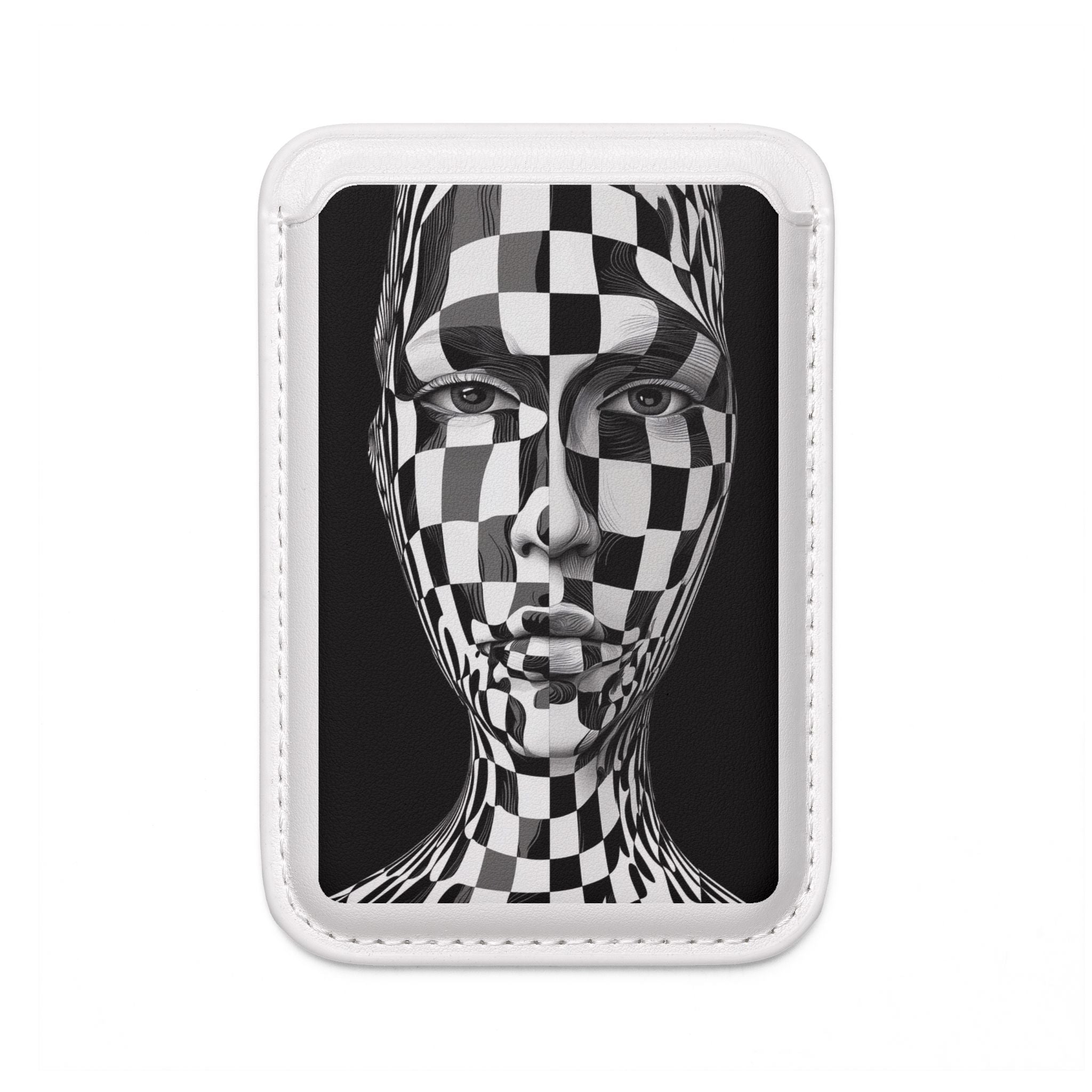 Mirrored Checkerboard Face Wallet – MagSafe Ready