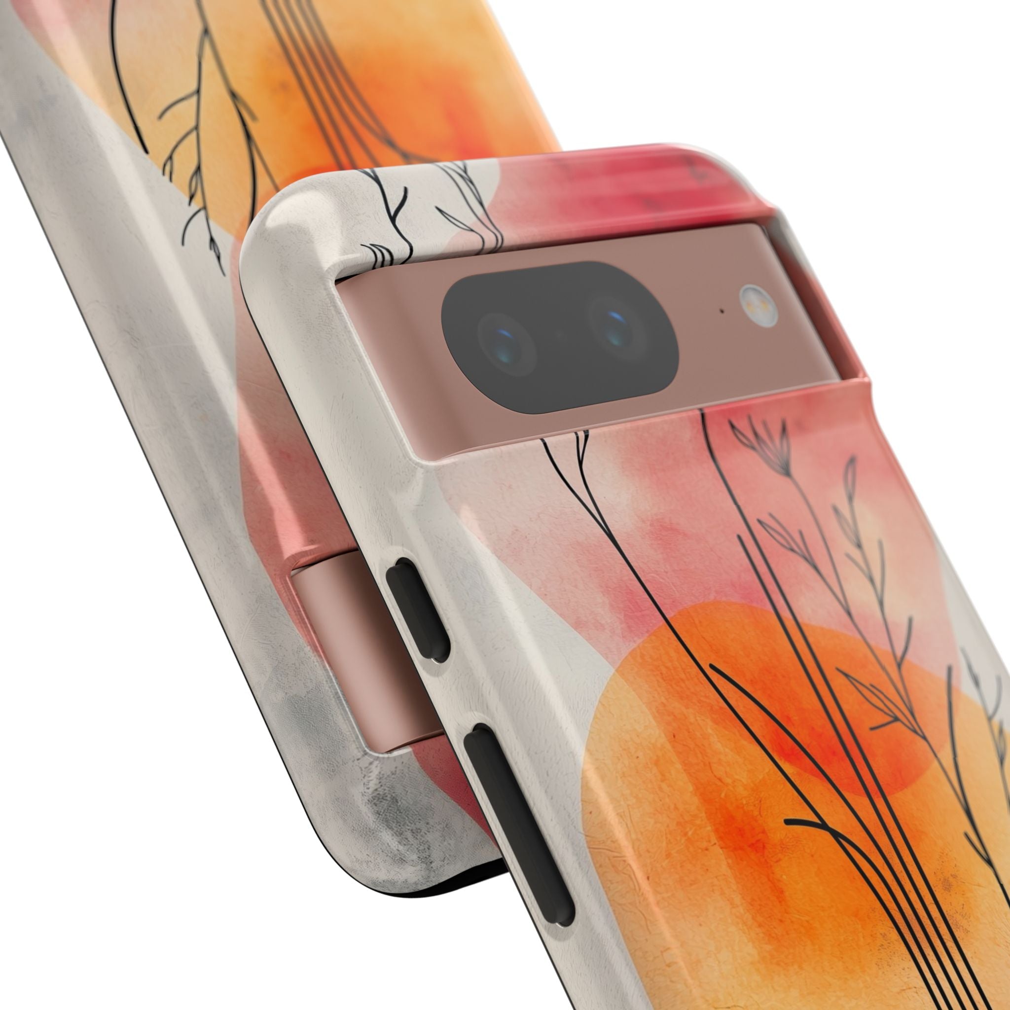 Curved Stem Sunset Google Pixel 8 Case - Tough