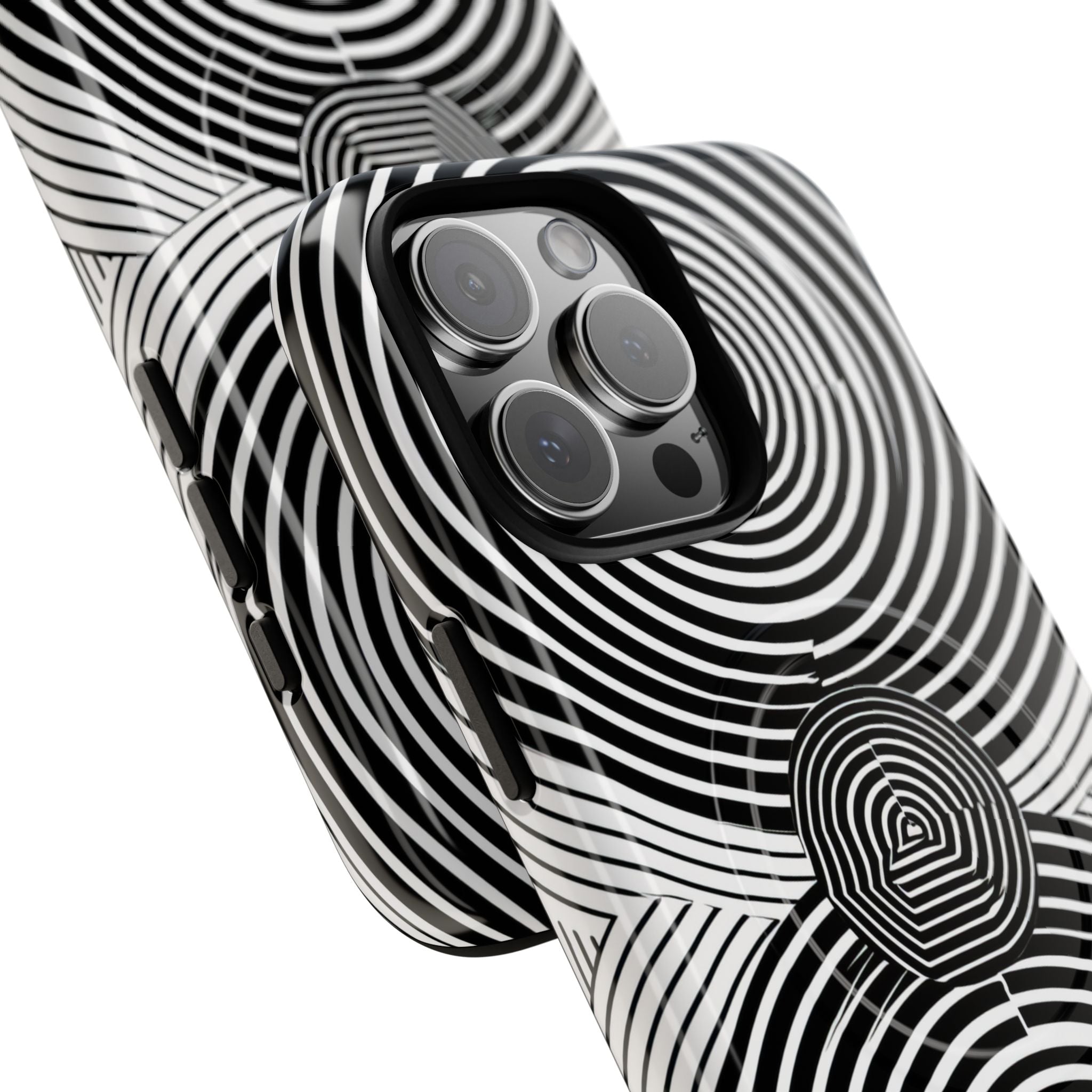 Monochrome Spiral Motion iPhone 16 - Tough+