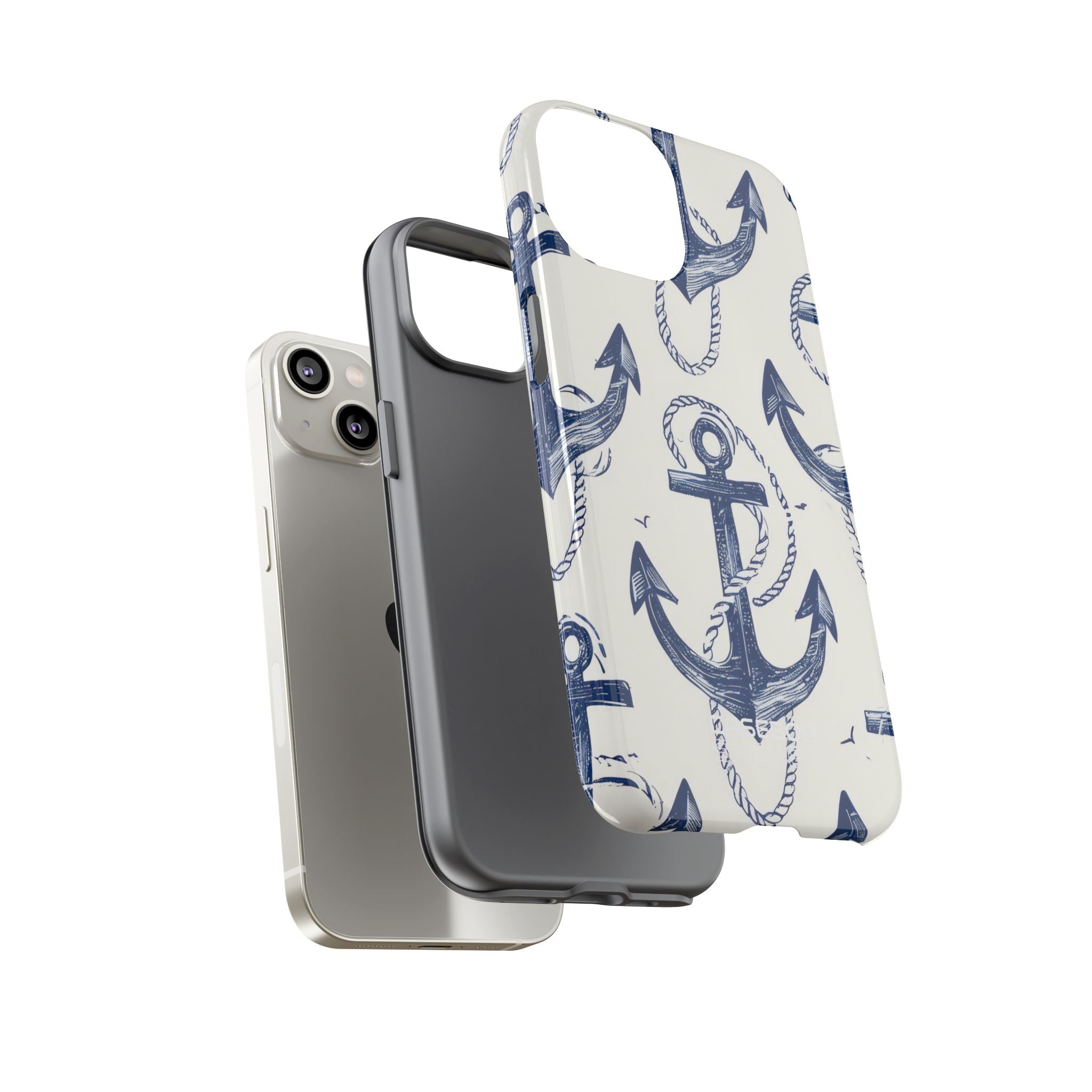 Arazzo con ancora blu navy iPhone 14 - Tough
