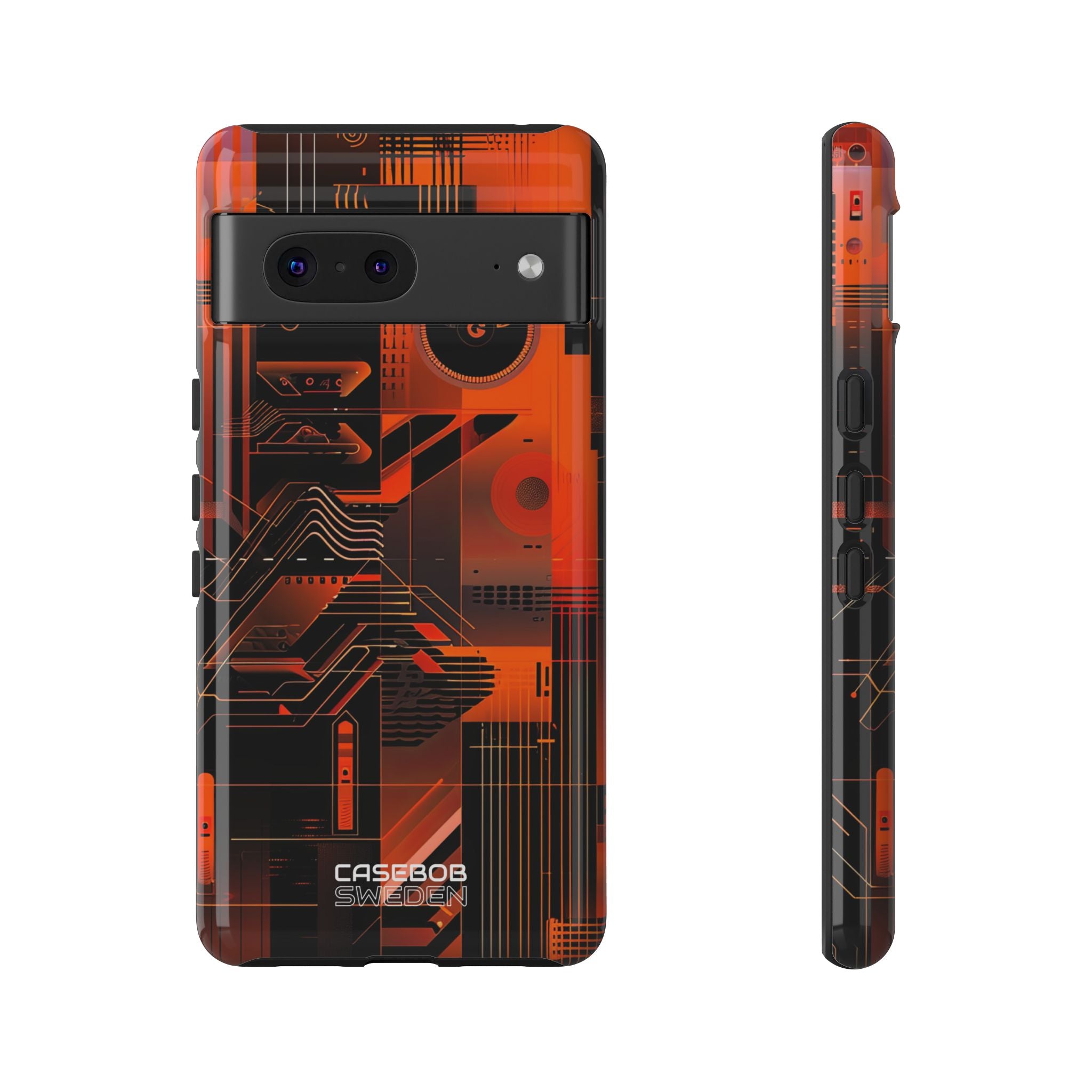 Orange Circuit Dreams Google Pixel 7 - Tough