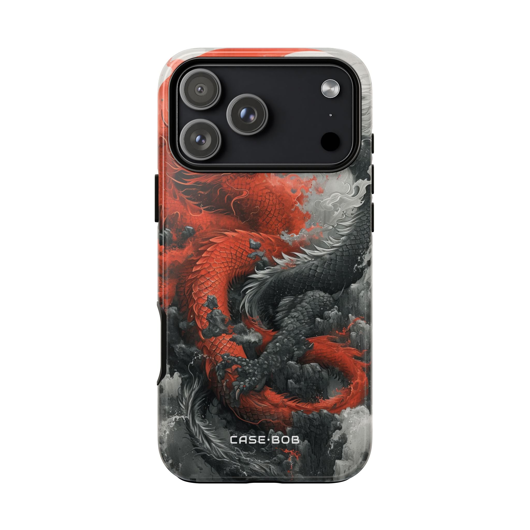 Twin Dragons Crimson iPhone 17 Pro Max Case - Tough
