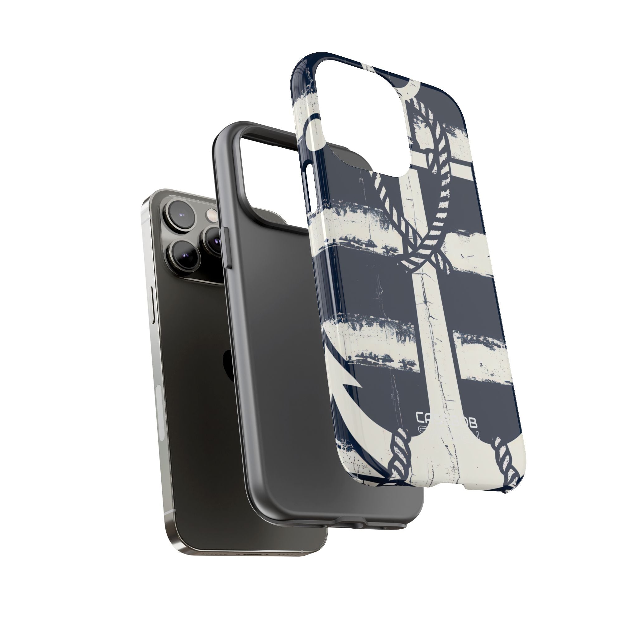 Strisce con ancora blu navy iPhone 14 - Tough