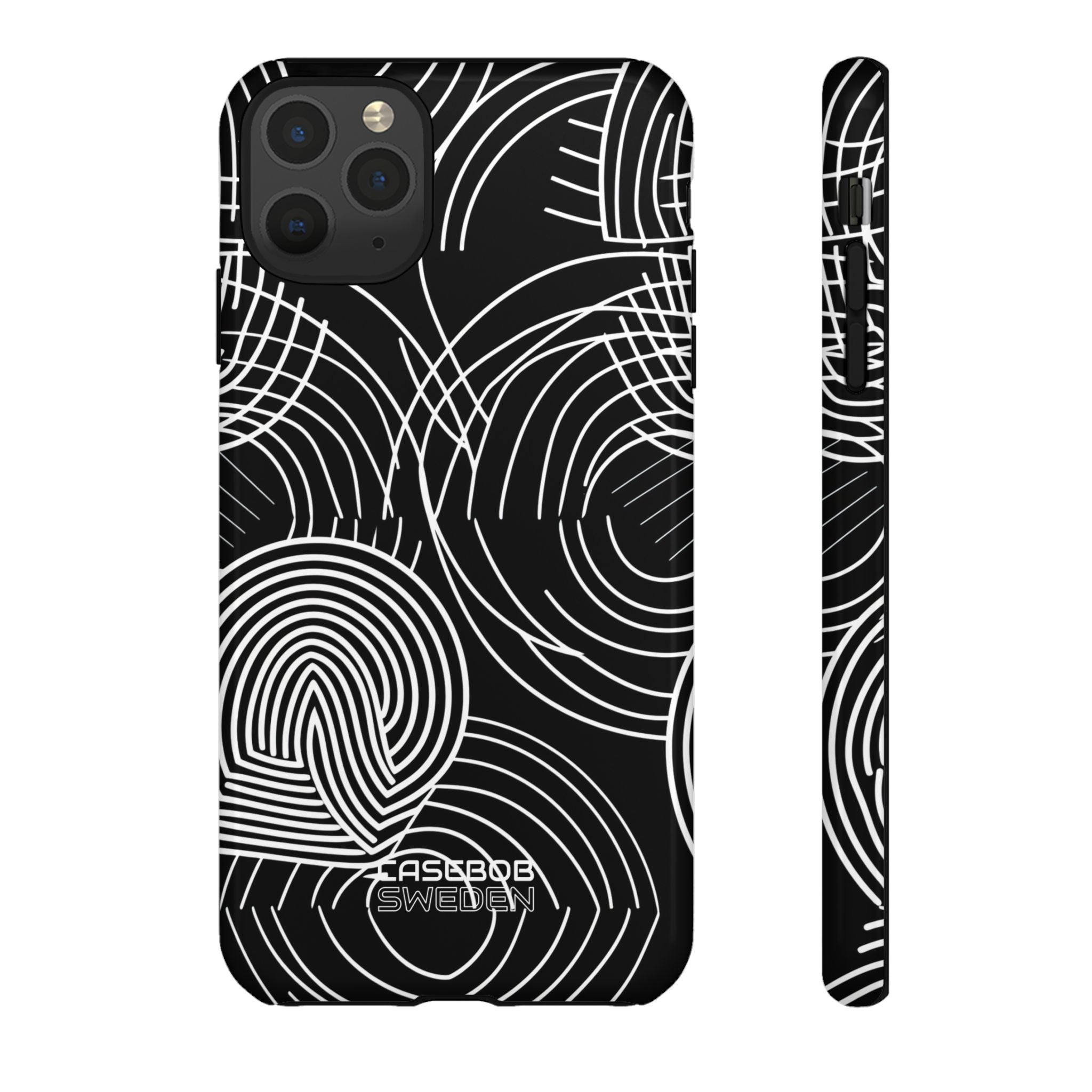 Monochrome Spiral Curves iPhone 11 - Tough