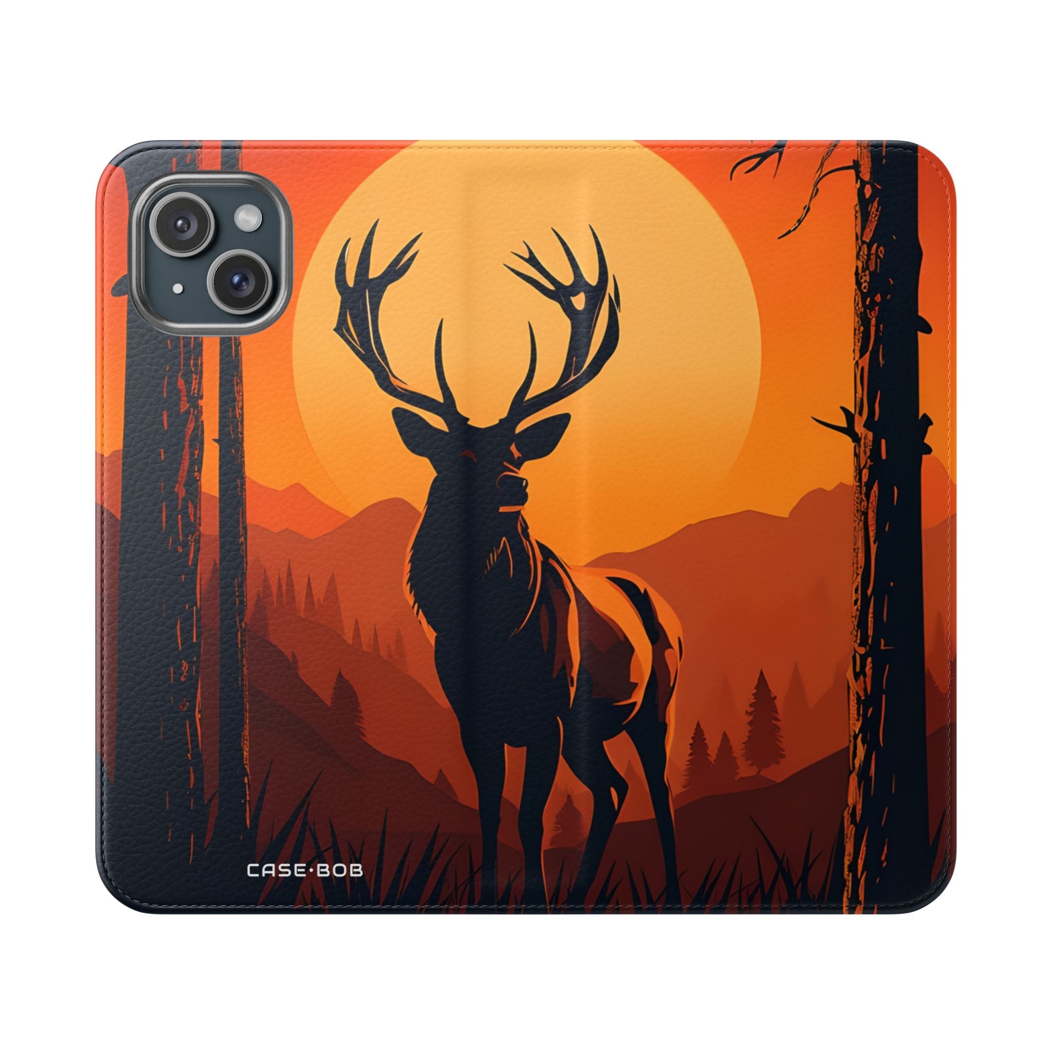 Stag Sunset - iPhone 15 Plus Case - Wallet