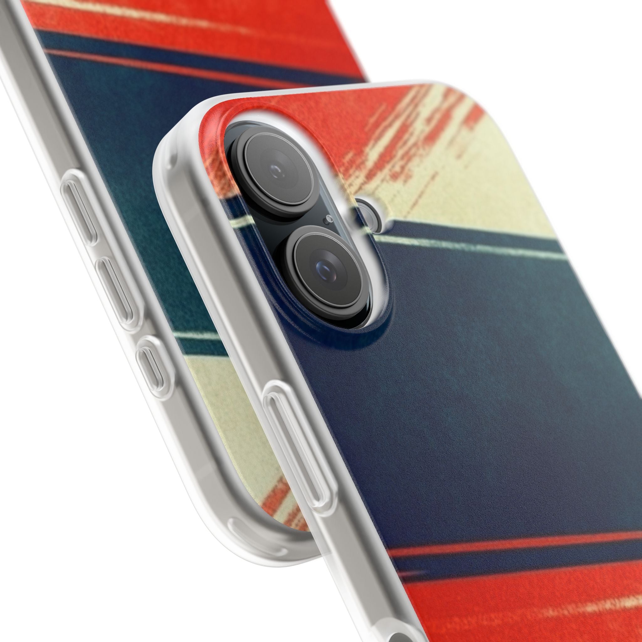 Blue Diagonal Motion iPhone 16 Case - Soft