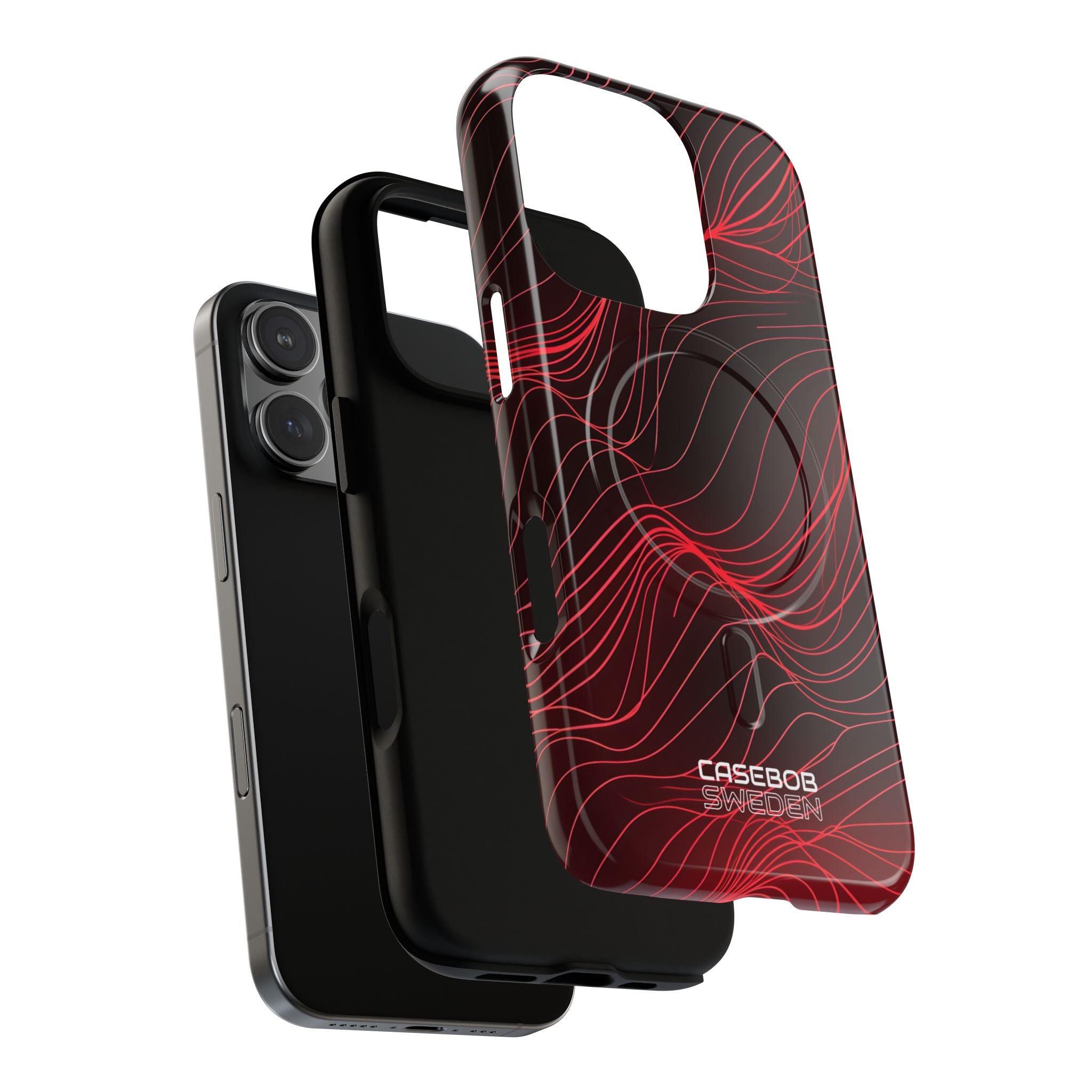 Crimson Waveform Flow iPhone 16 - Tough+